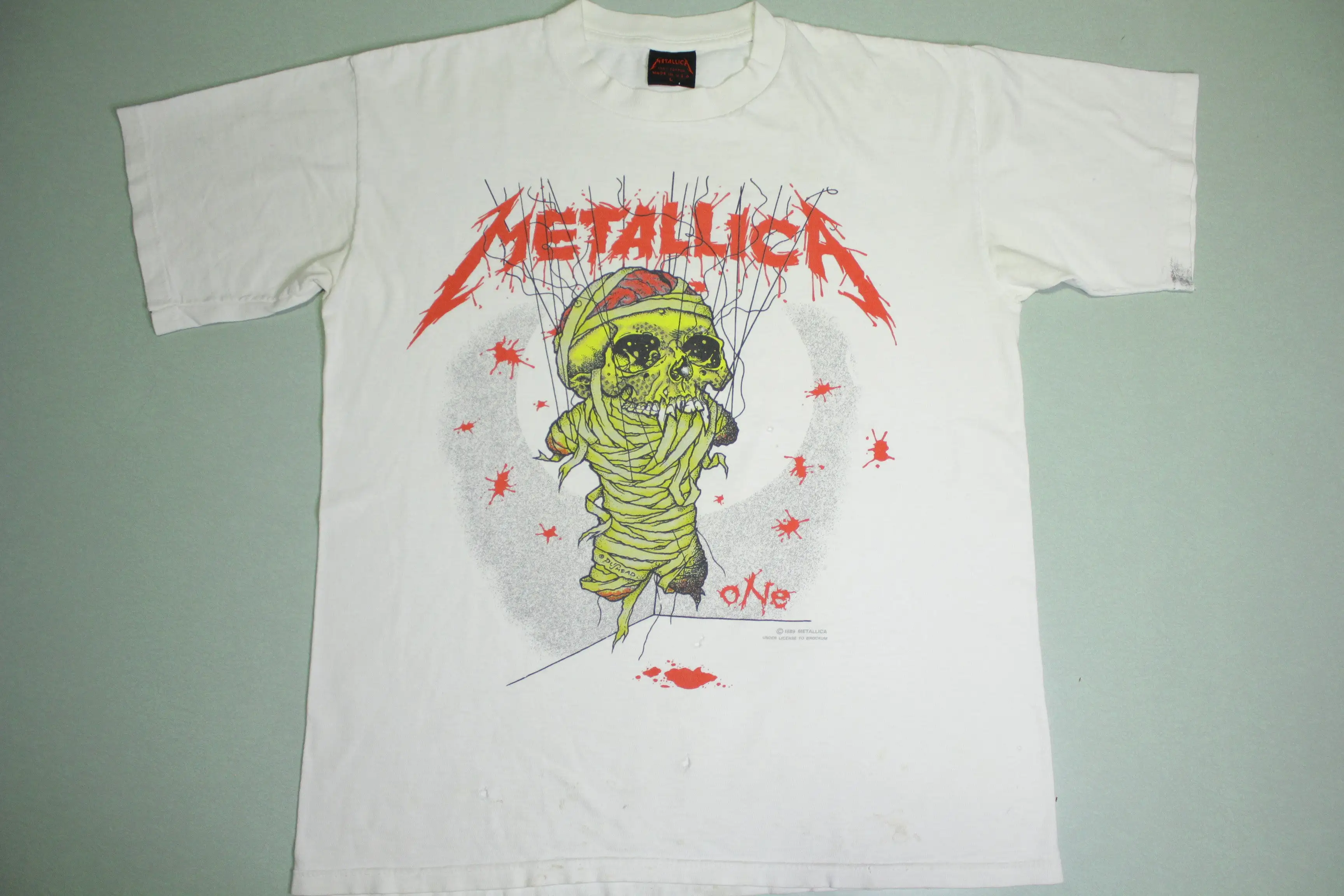 Metallica One 1989 Landmine Joseph Bonham Vintage 80's Brockum Pushead T-Shirt