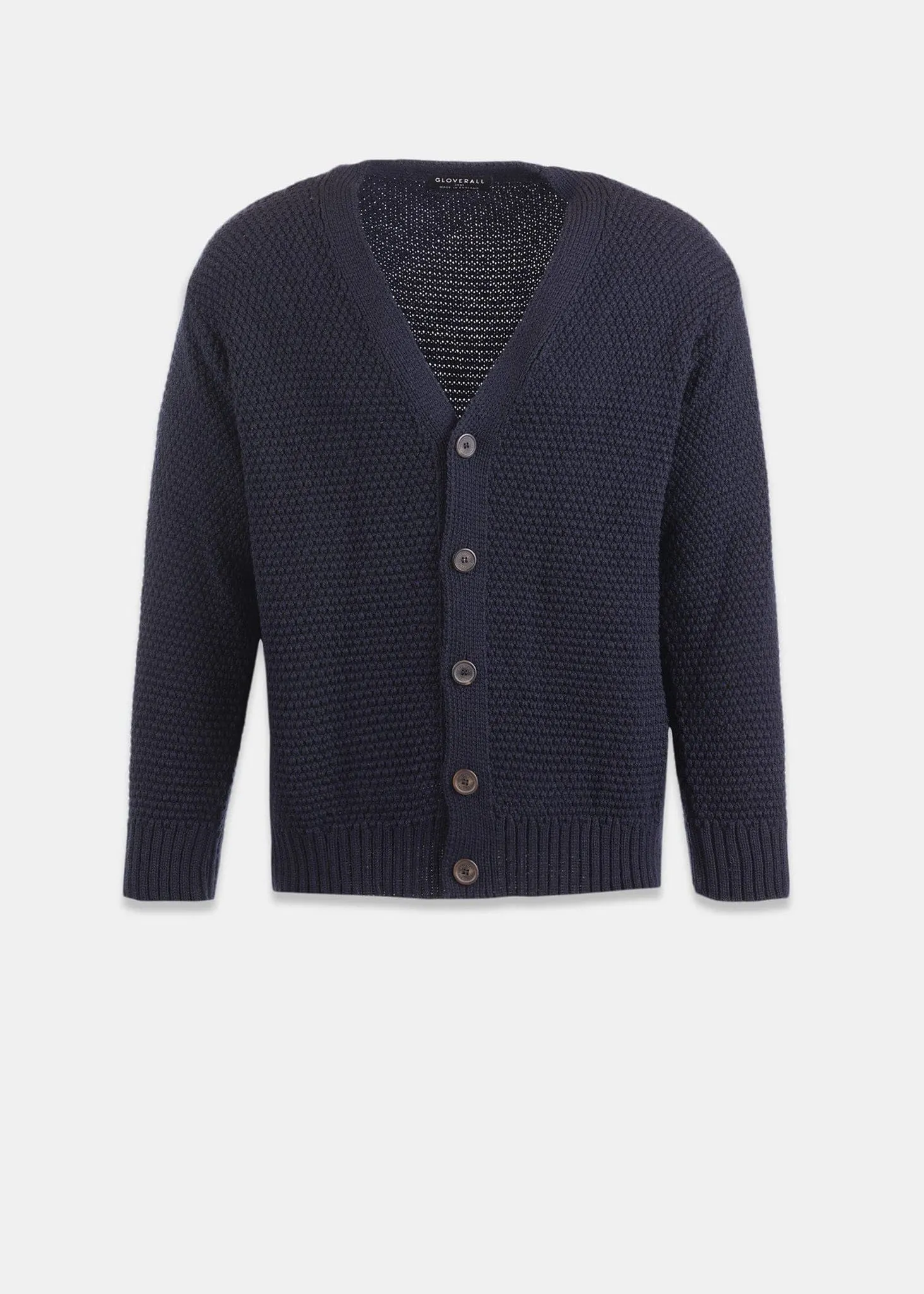 Moss Stitch Cardigan Navy