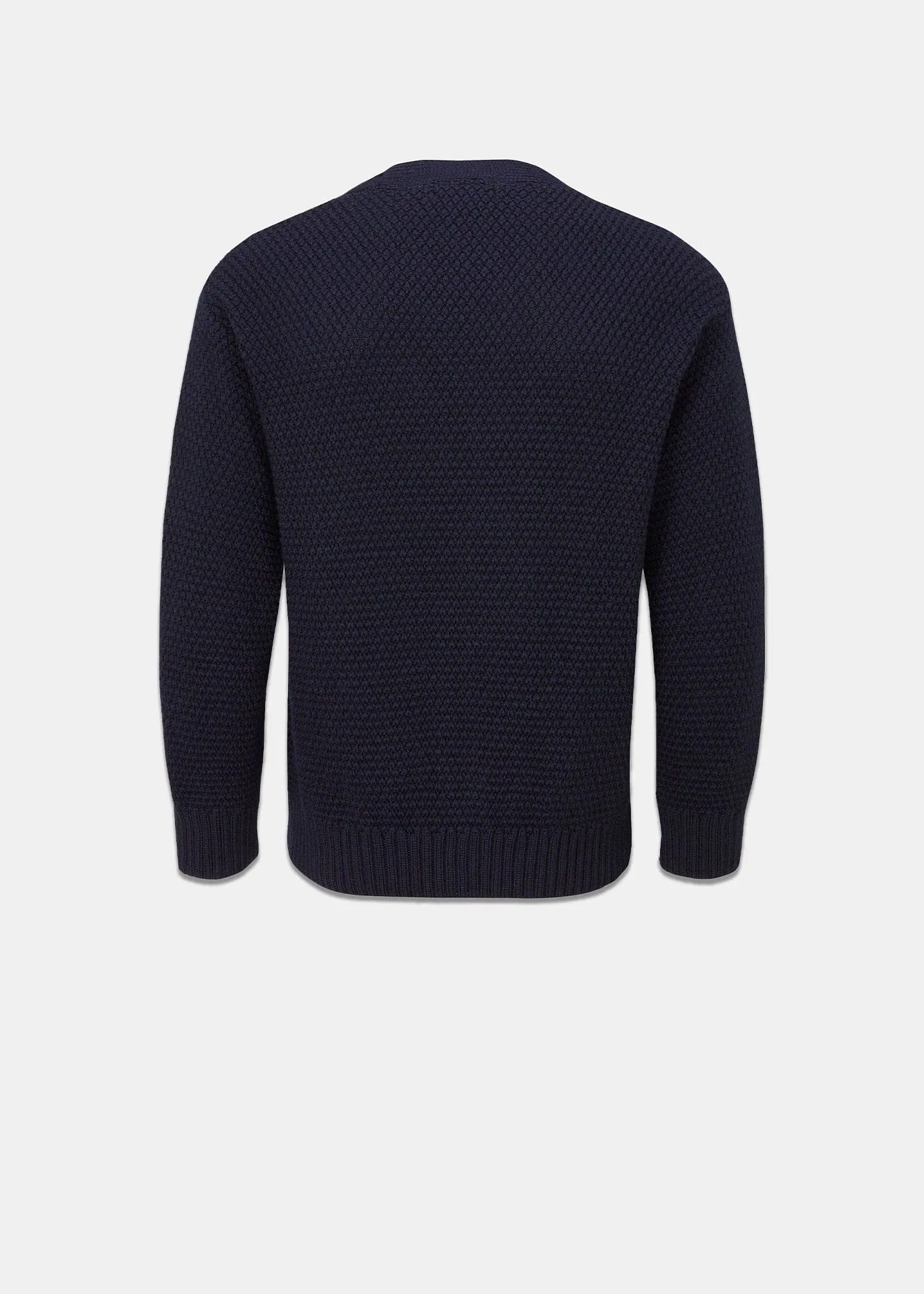 Moss Stitch Cardigan Navy