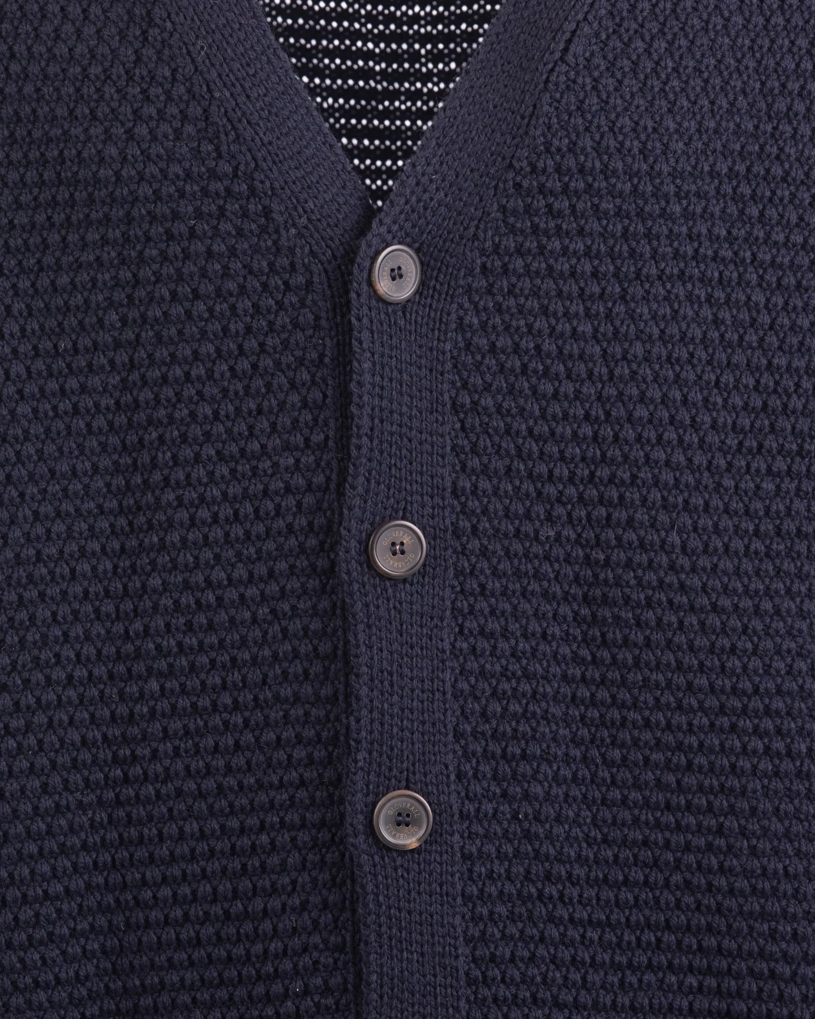 Moss Stitch Cardigan Navy