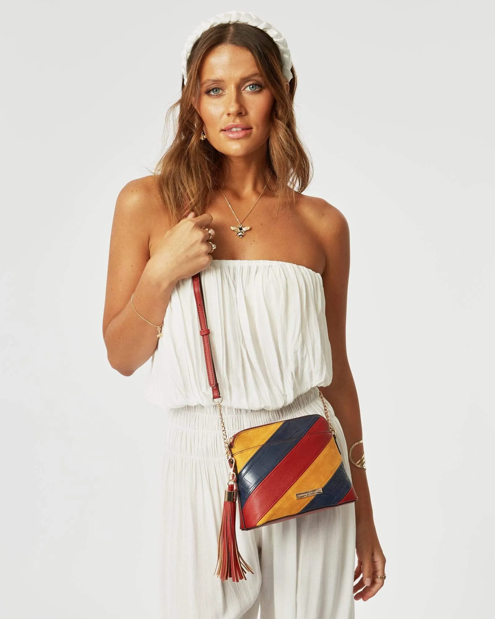 Multi Colour Panel Crossbody Bag