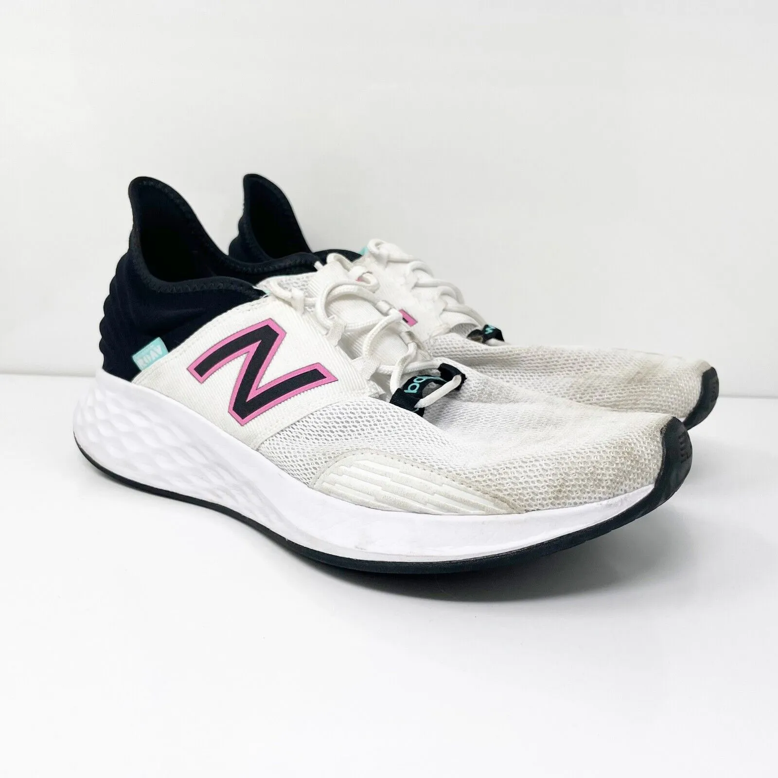 New Balance Womens Fresh Foam Roav WROAVWB White Running Shoes Sneakers Sz 12 B