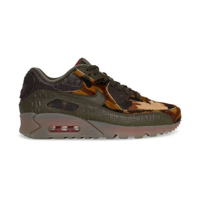 Nike air max 90 (croc camo green/ khaki/ red) men 5-13 cu0675-300