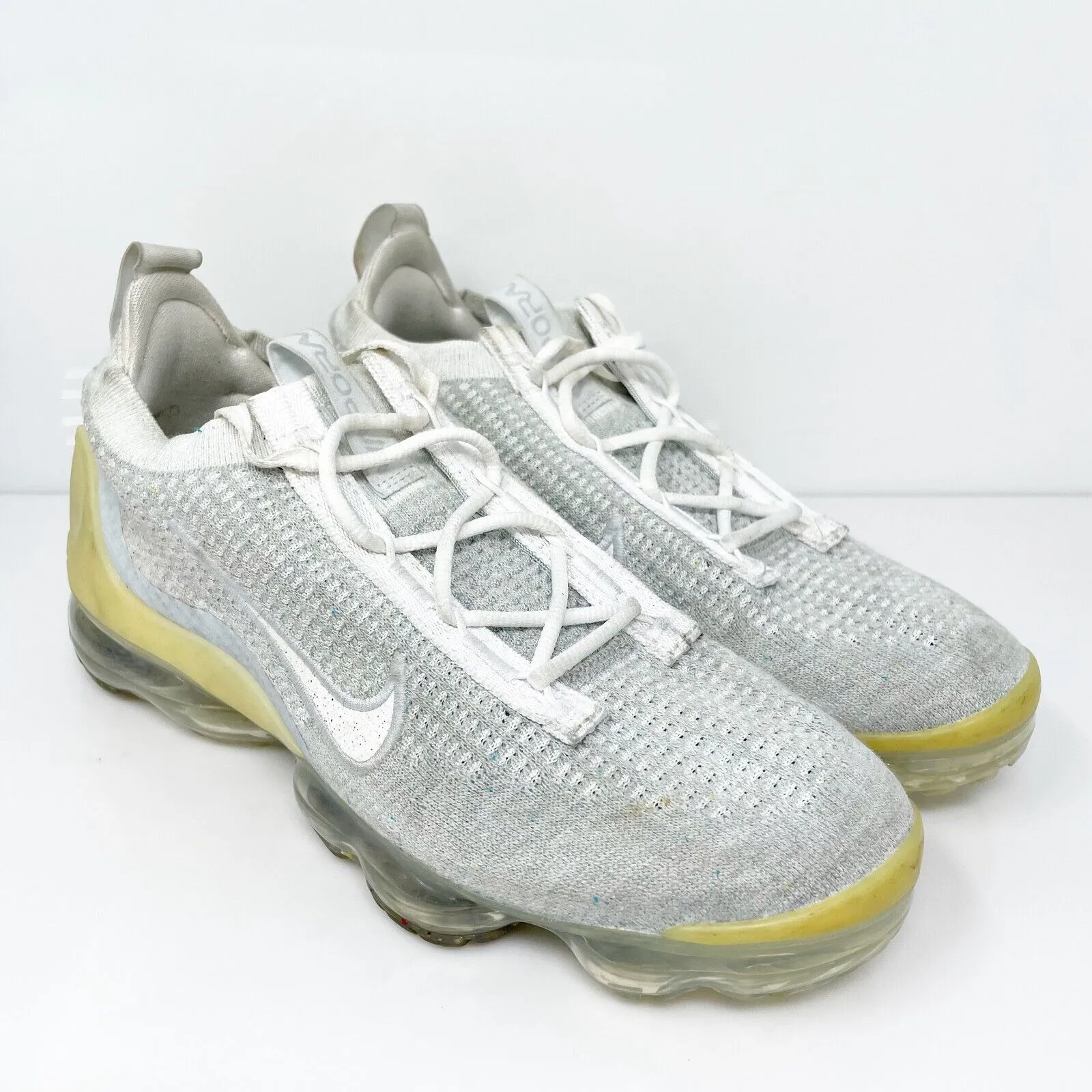 Nike Womens Air Vapormax 2021 Fk DC4112-100 White Running Shoes Sneakers Sz 8.5