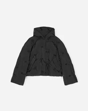 Nylon Tech Puffer Short Jacket - Black