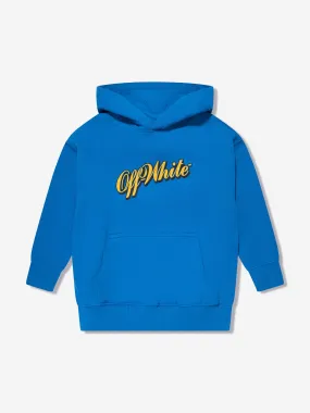 Off-White Boys Baseball Logo Hoodie in Blue