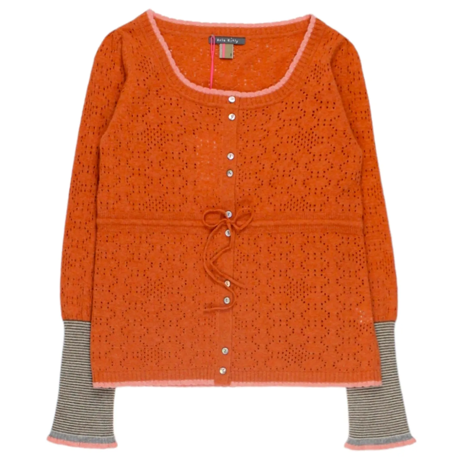 Orla Kiely Orange Geelong Pointelle Cardigan