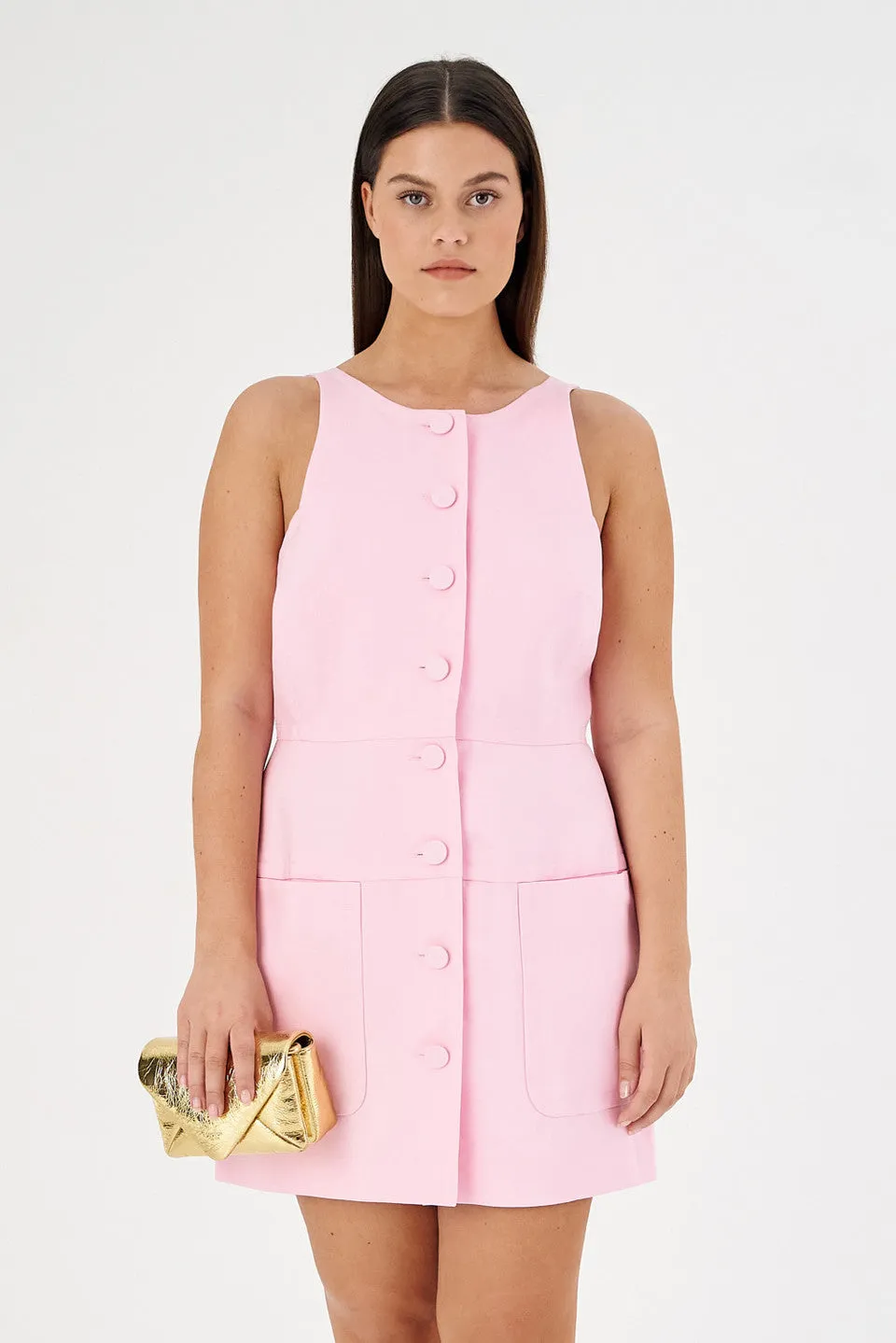 Oroton Detailed Shift Mini Dress - Pink