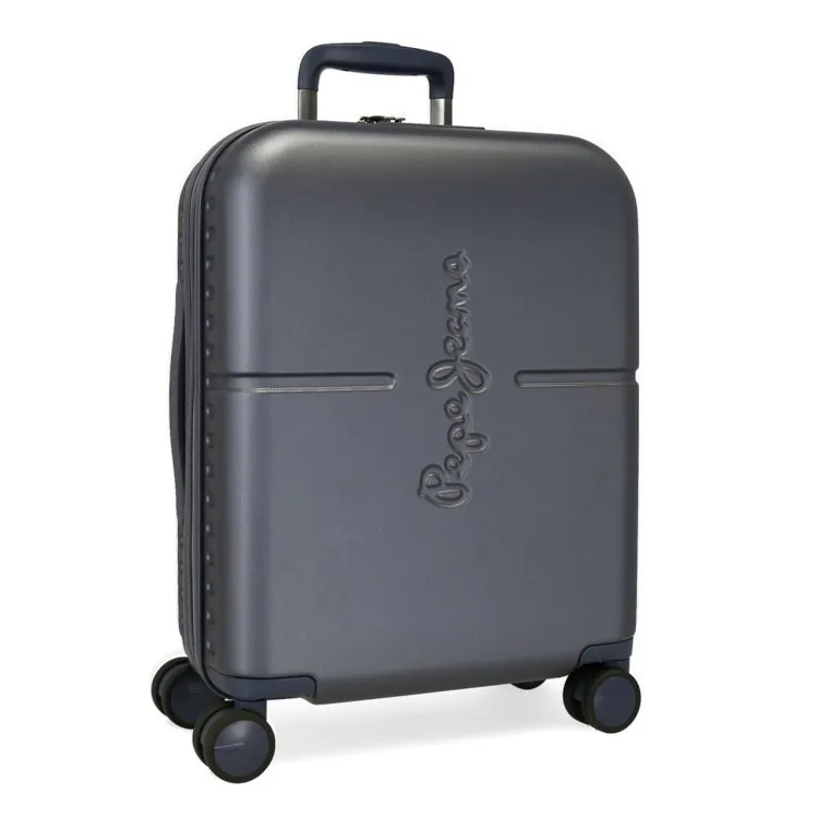 Pepe Jeans 7689122  Trolley Cabina 55 cm 4 Ruote Rigido Blu Scuro