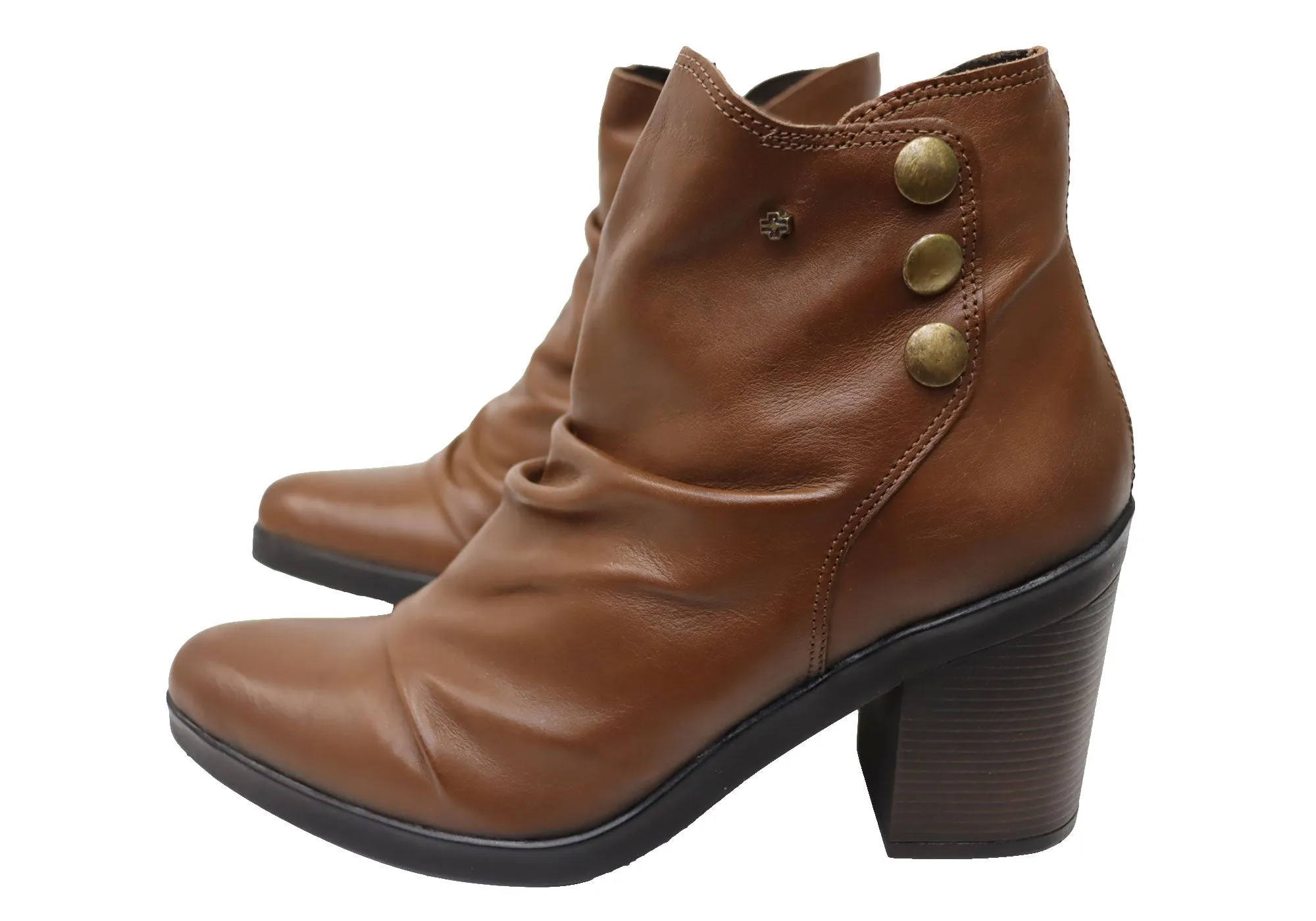 Perlatto Hilton Womens Comfortable Leather Ankle Boots Made In Brazil