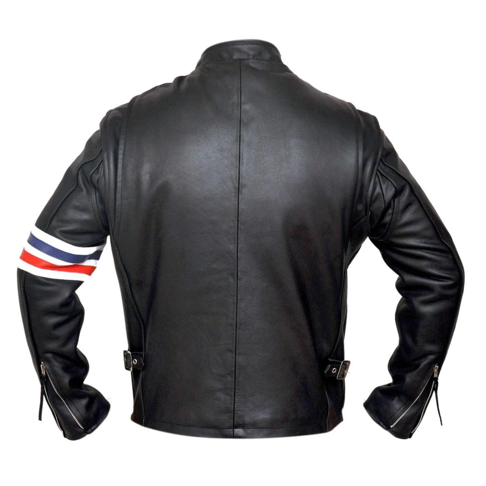 Peter Fonda Easy Rider Striped Cowhide Leather Motorcycle Jacket