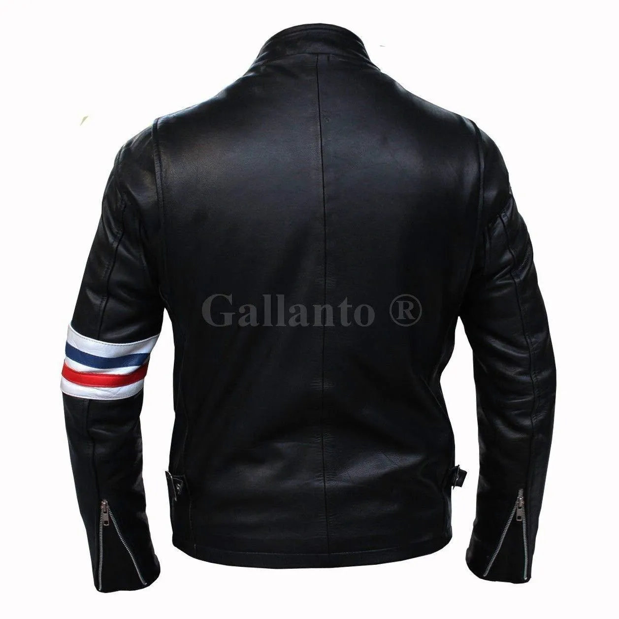 Peter Fonda Easy Rider Striped Cowhide Leather Motorcycle Jacket