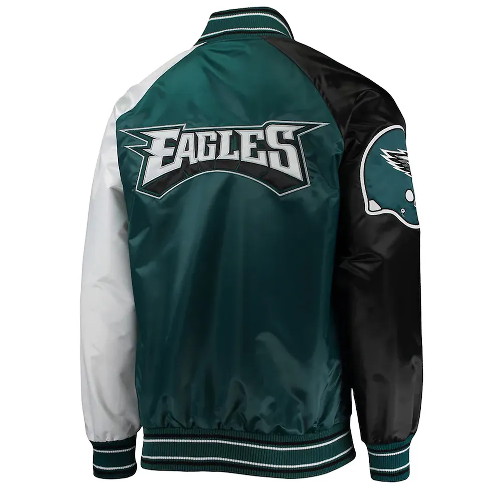 Philadelphia Eagles Green The Reliever Satin Jacket