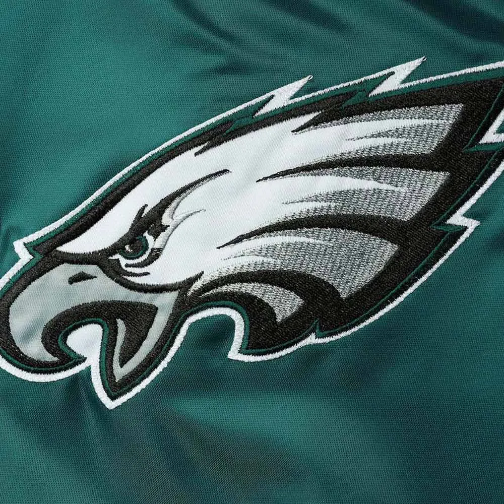 Philadelphia Eagles Green The Reliever Satin Jacket