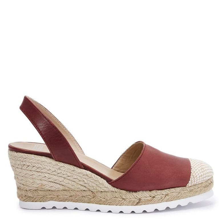 Plain Closed Toe Leather Menorcan Espadrille For Women - Frida Micro 1924 Tuscany