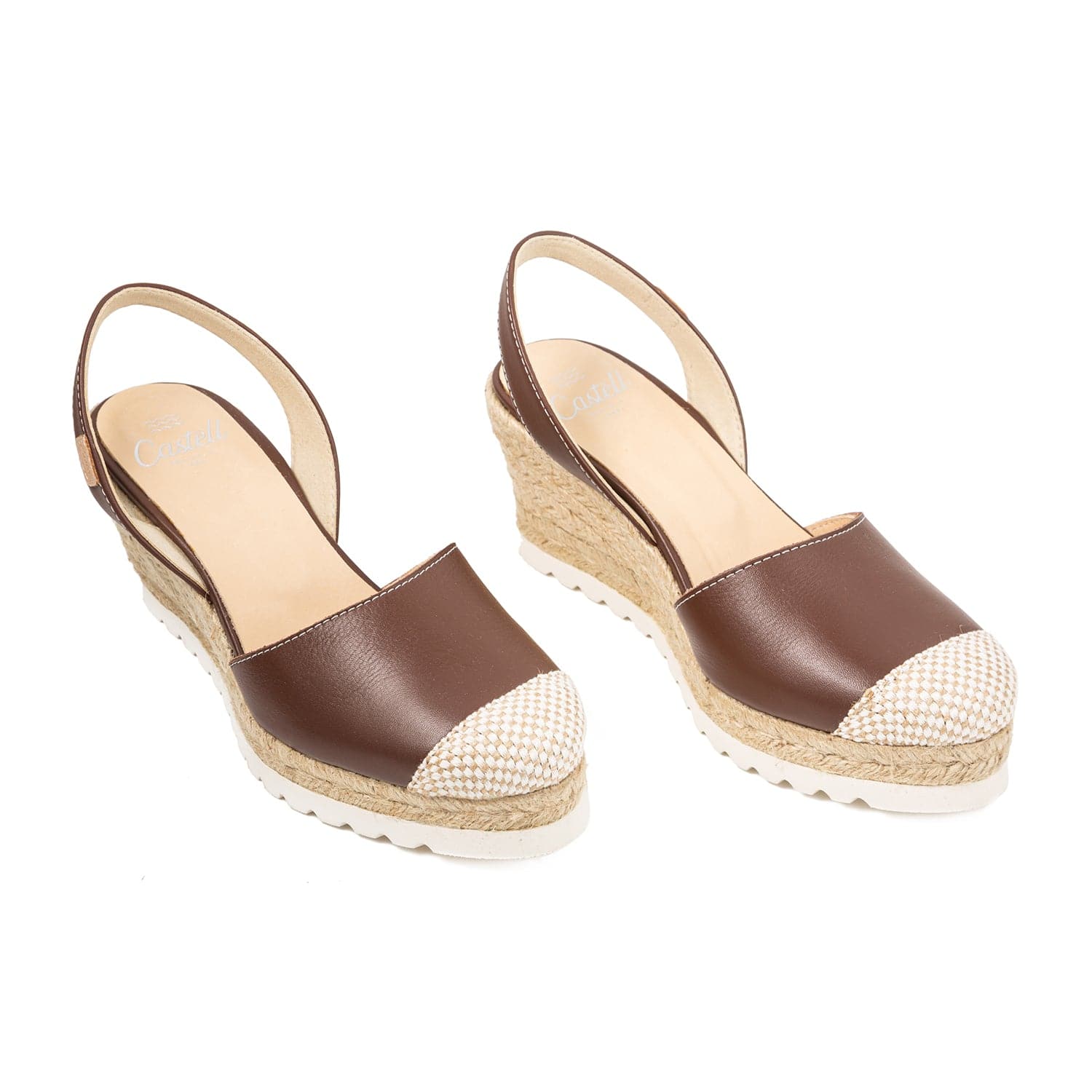 Plain Closed Toe Leather Menorcan Espadrille For Women - Frida Montada 1924 Ciervo