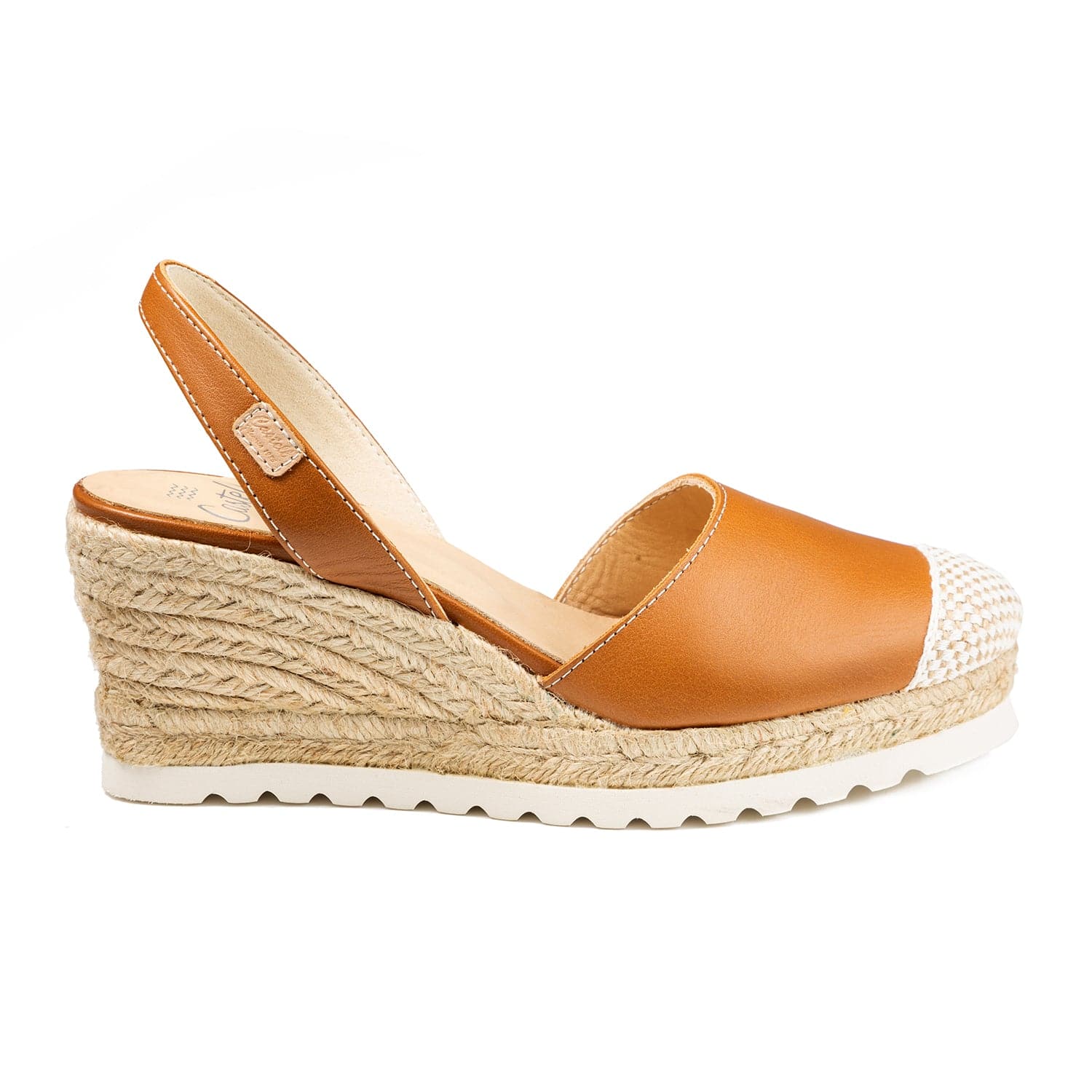 Plain Closed Toe Leather Menorcan Espadrille For Women - Frida Montada 1924 Ciervo