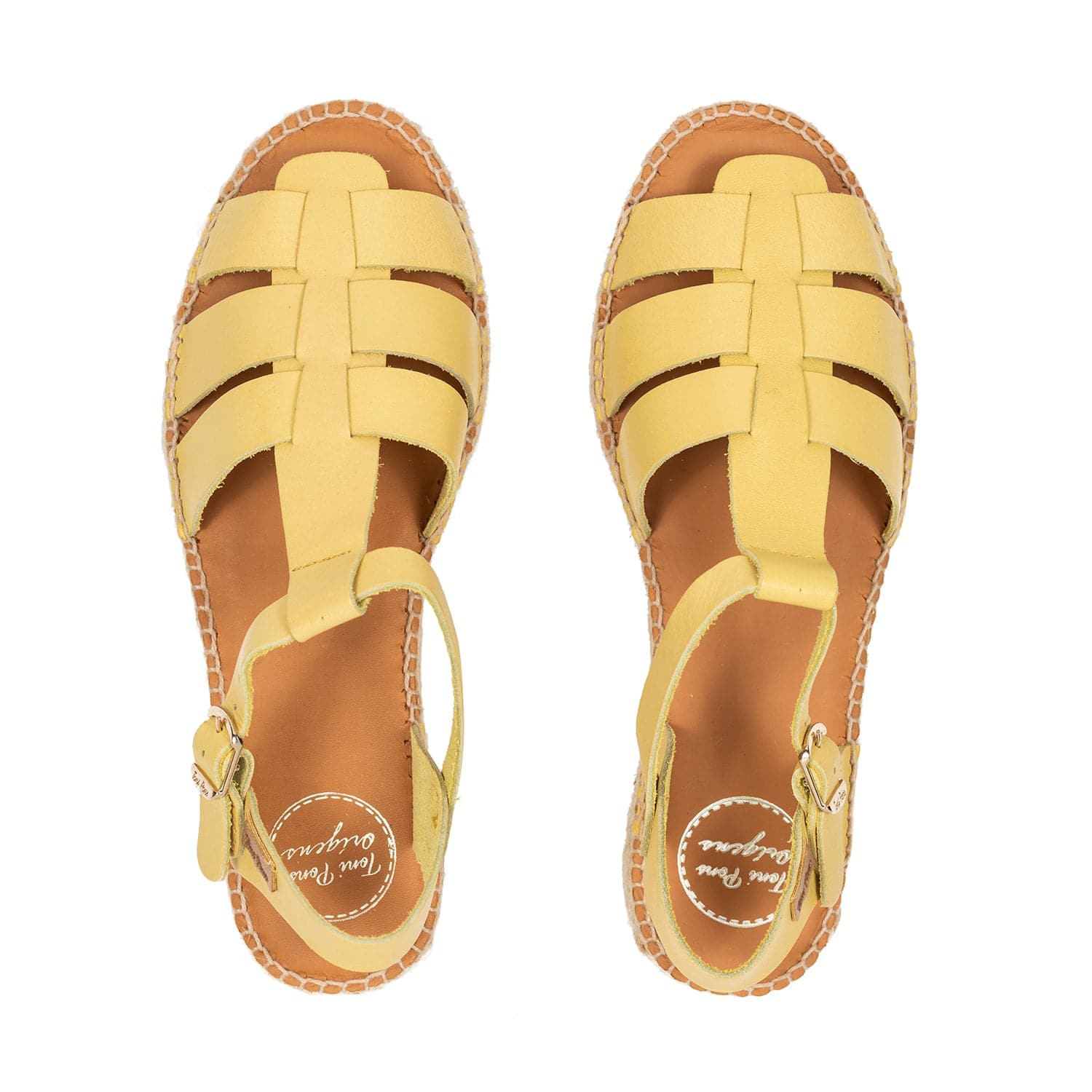 Plain Leather Wedge Espadrille for Women - Emma