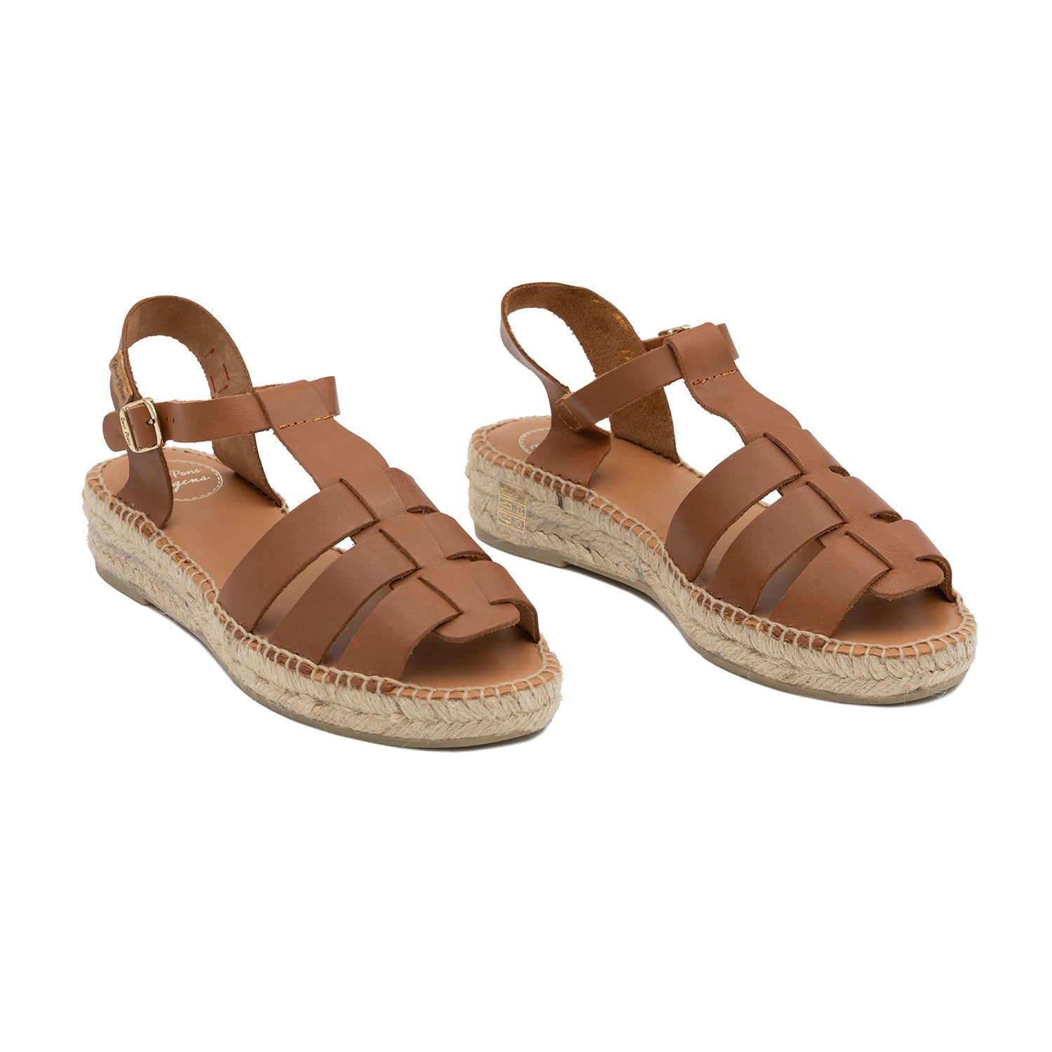 Plain Leather Wedge Espadrille for Women - Emma