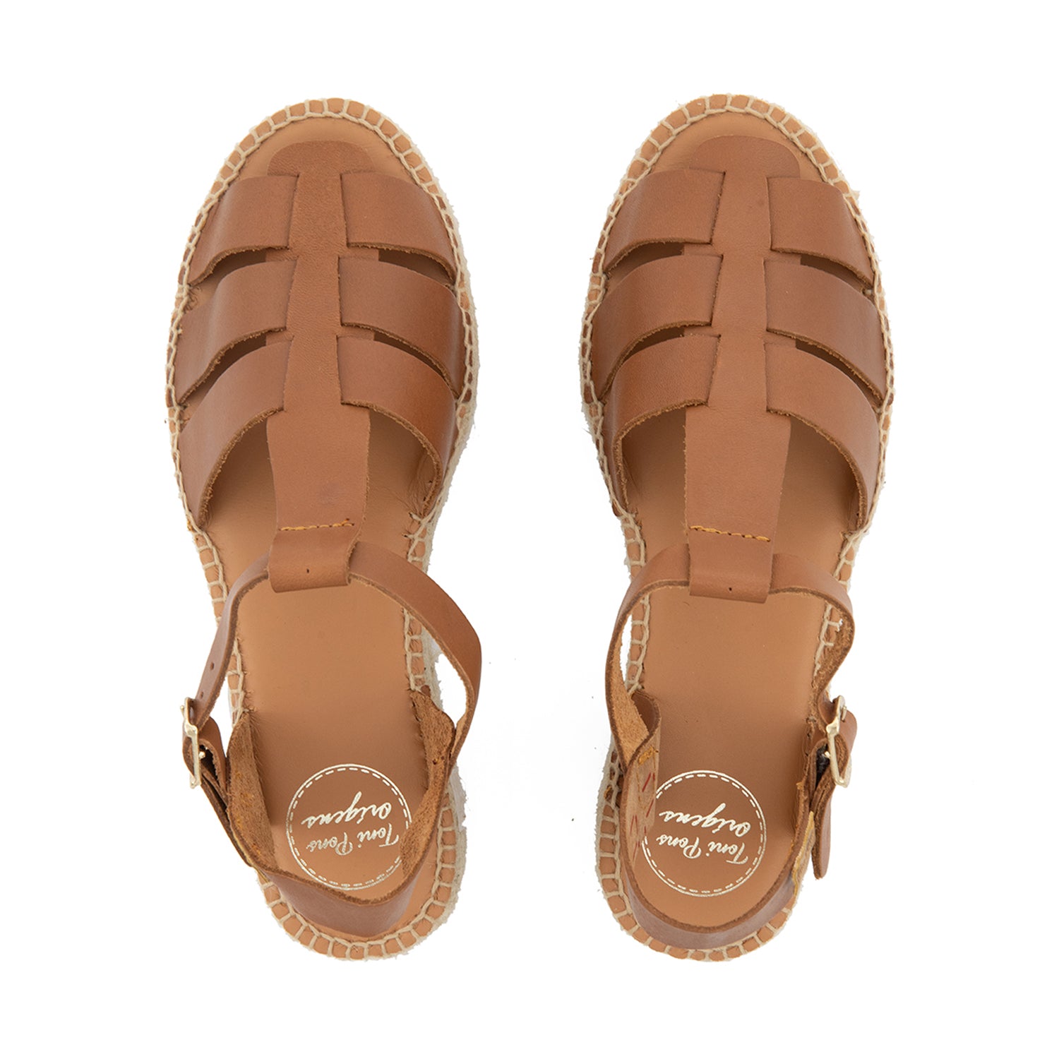 Plain Leather Wedge Espadrille for Women - Emma