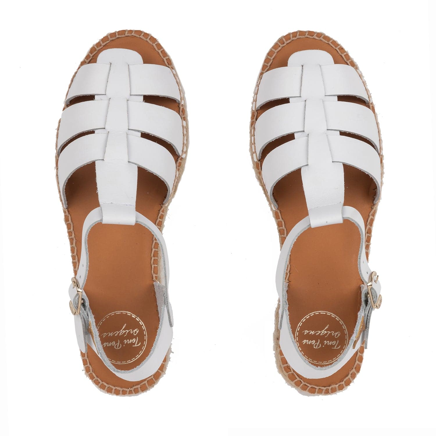 Plain Leather Wedge Espadrille for Women - Emma