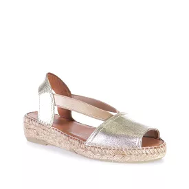 Plain Leather Wedge Espadrille for Women - Etna