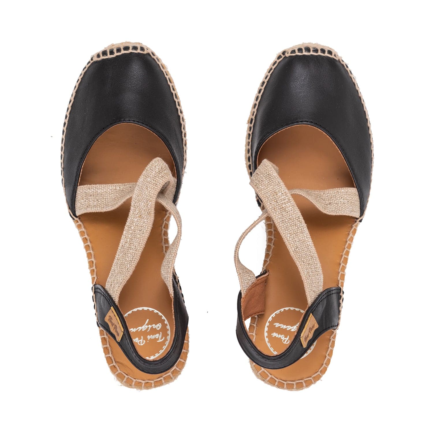 Plain Leather Wedge Espadrille for Women - Saba-P