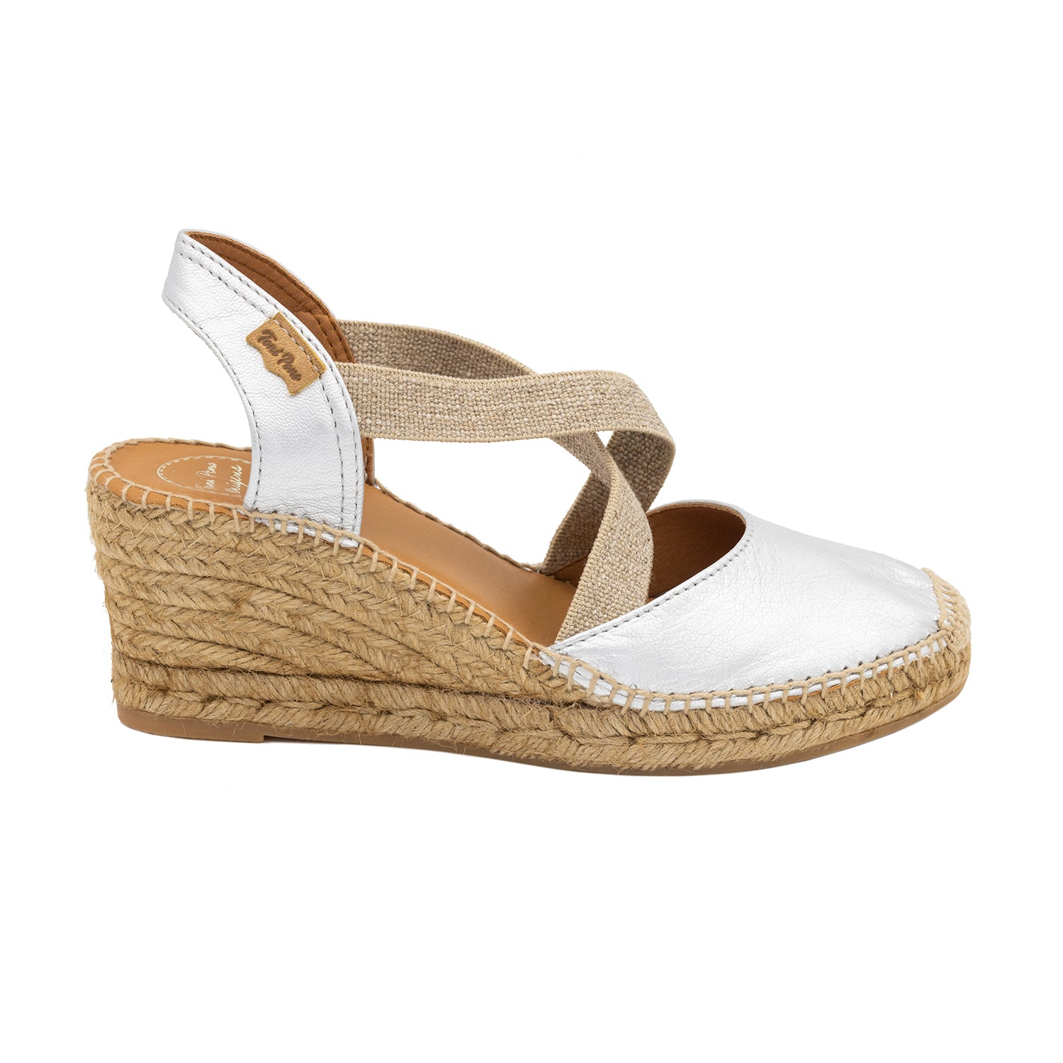 Plain Leather Wedge Espadrille for Women - Saba-P