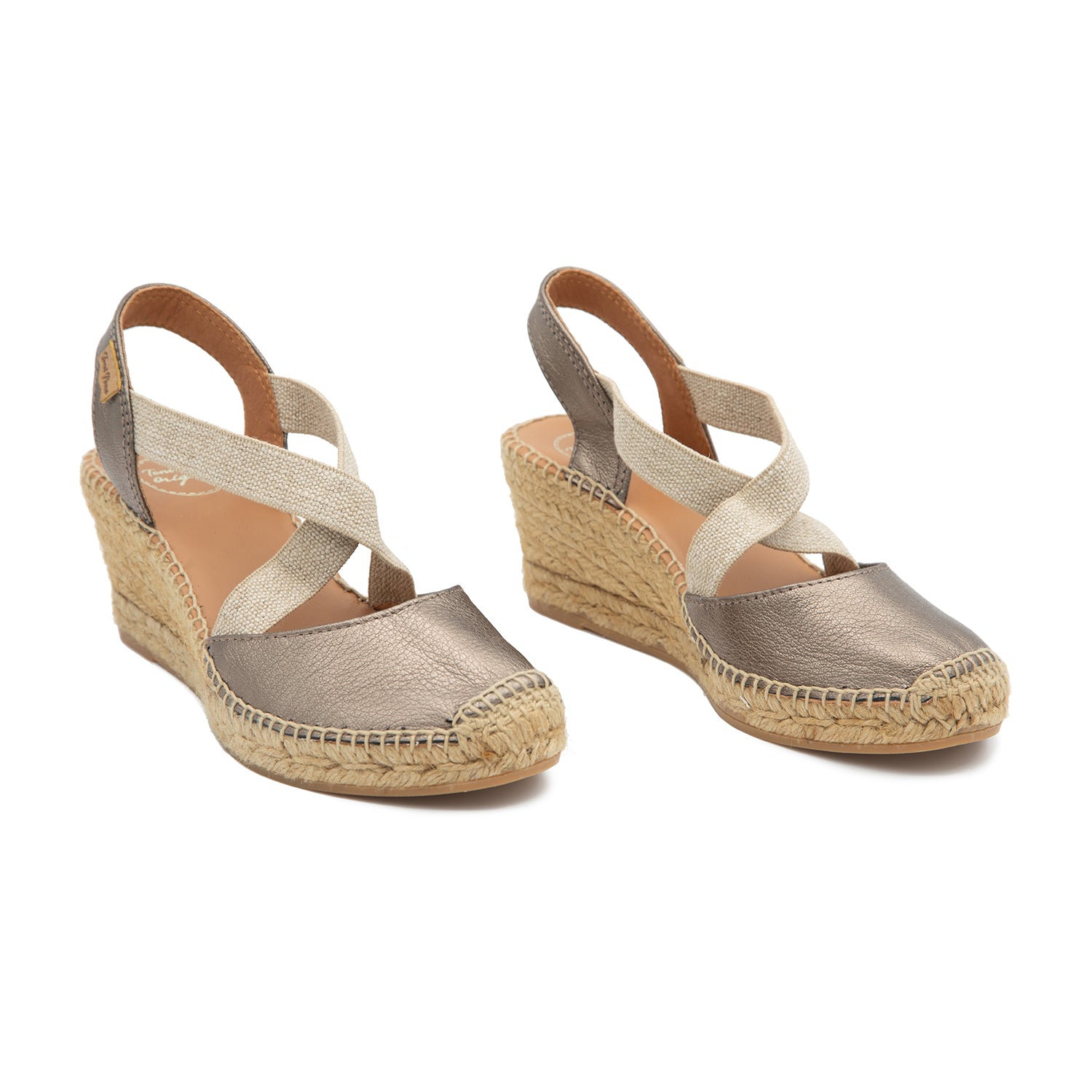 Plain Leather Wedge Espadrille for Women - Saba-P