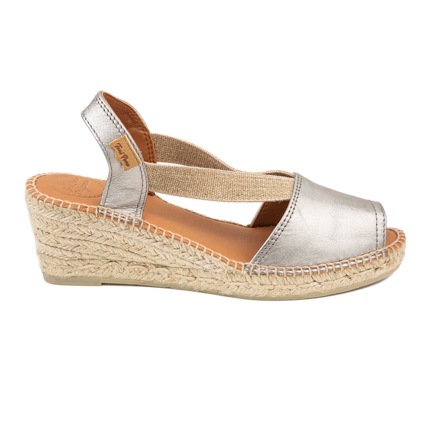 Plain Leather Wedge Espadrille for Women - Teide-P