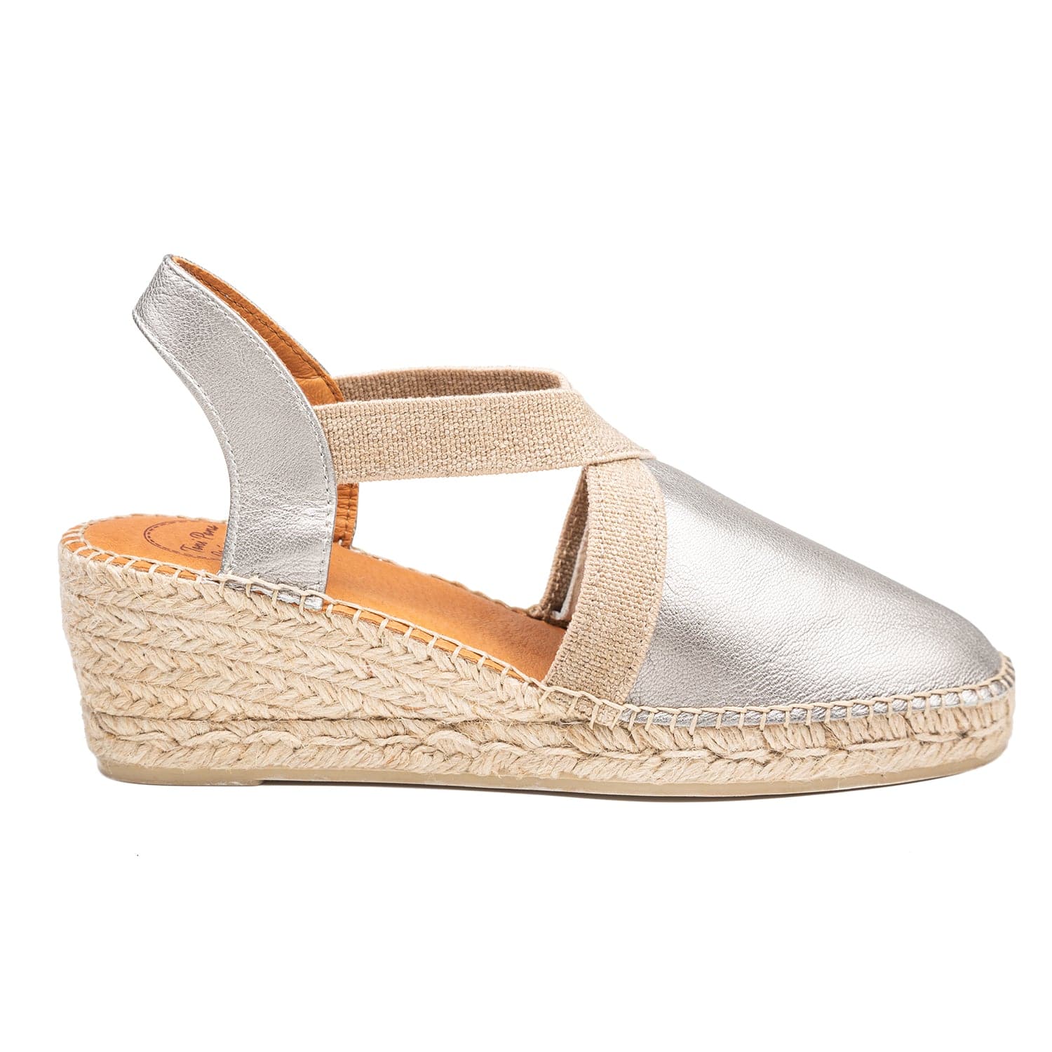 Plain Leather Wedge Espadrille for Women - Tossa