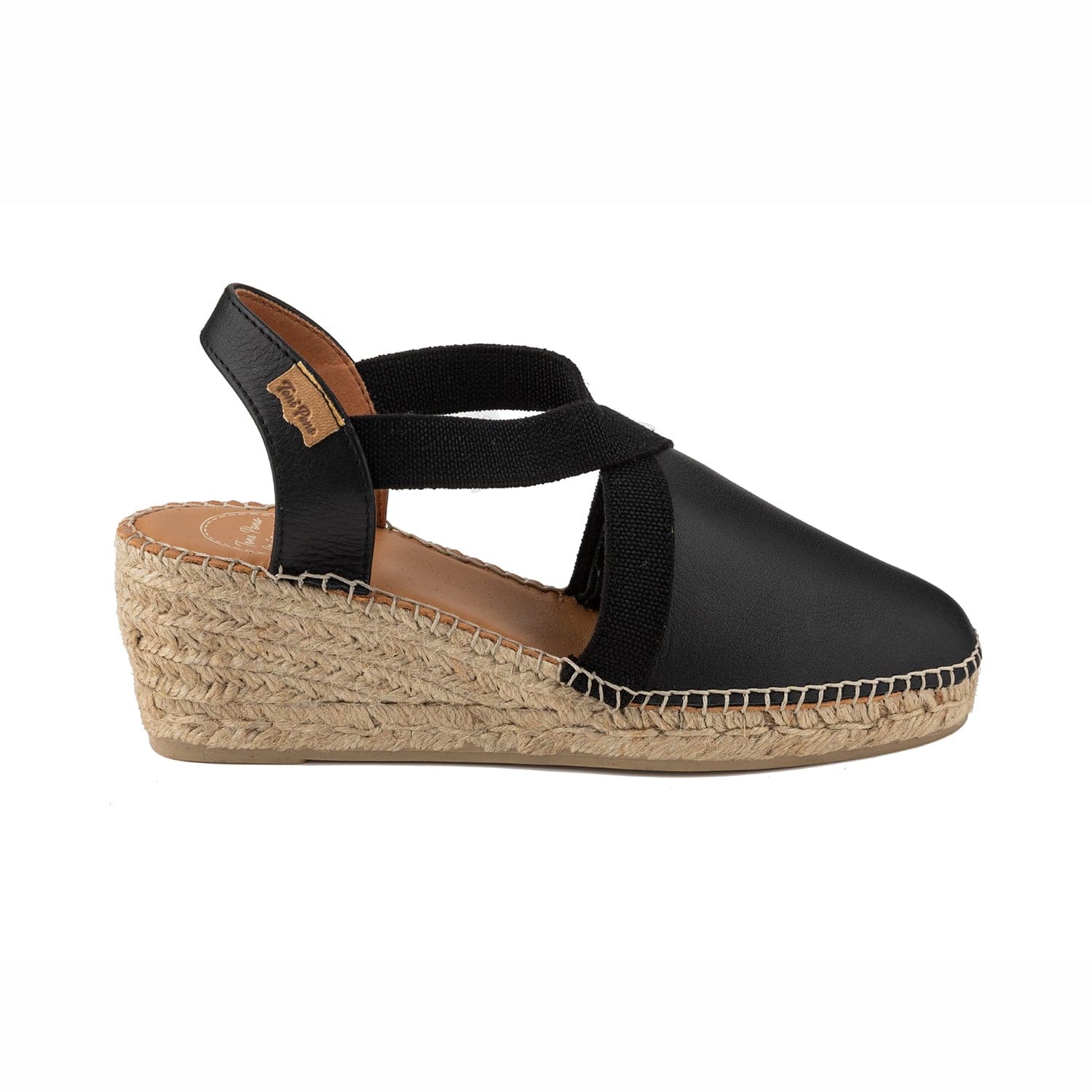 Plain Leather Wedge Espadrille for Women - Tossa