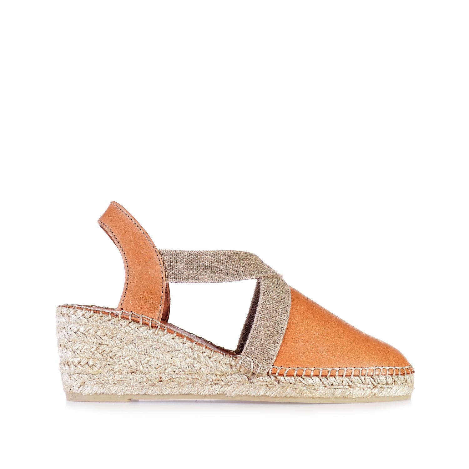 Plain Leather Wedge Espadrille for Women - Tossa