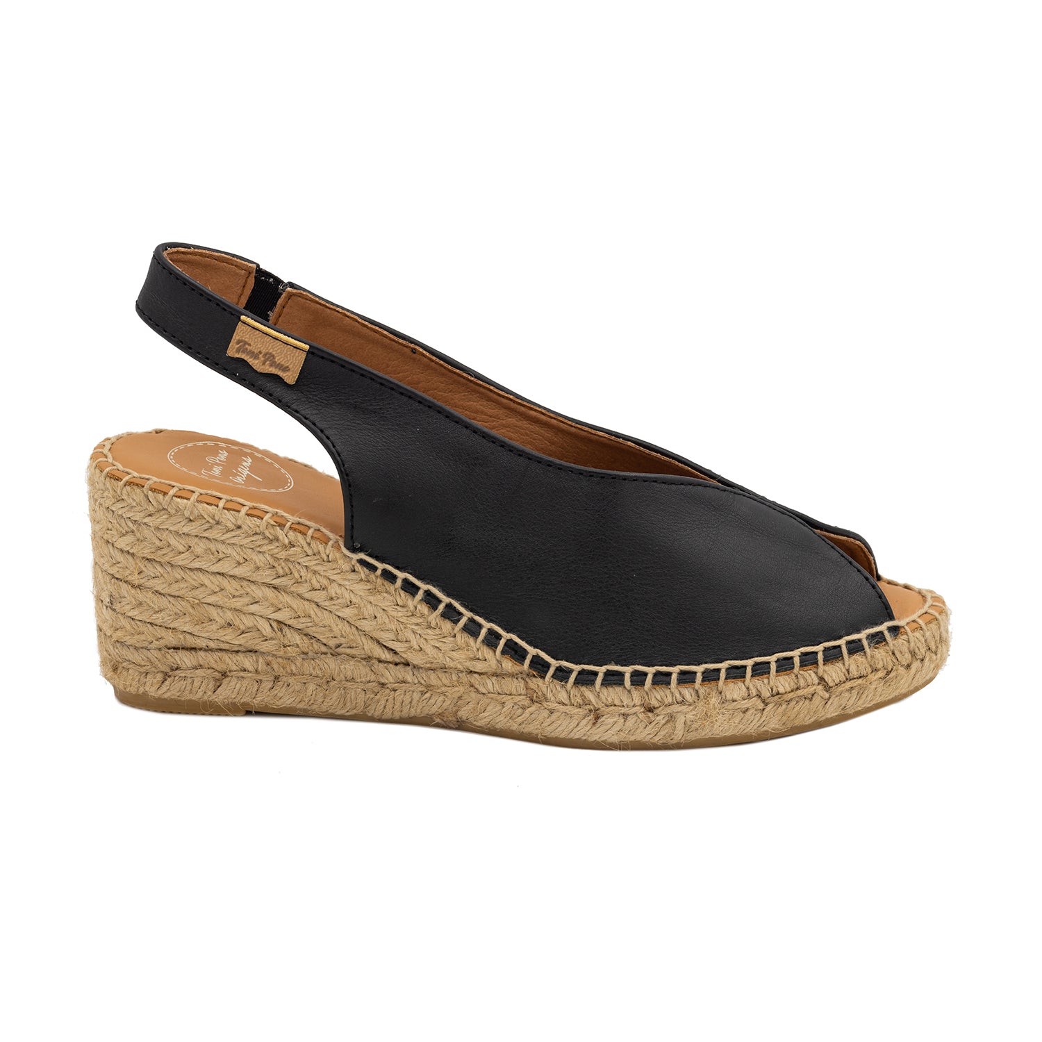 Plain Leather Wedges For Women - Laila-P