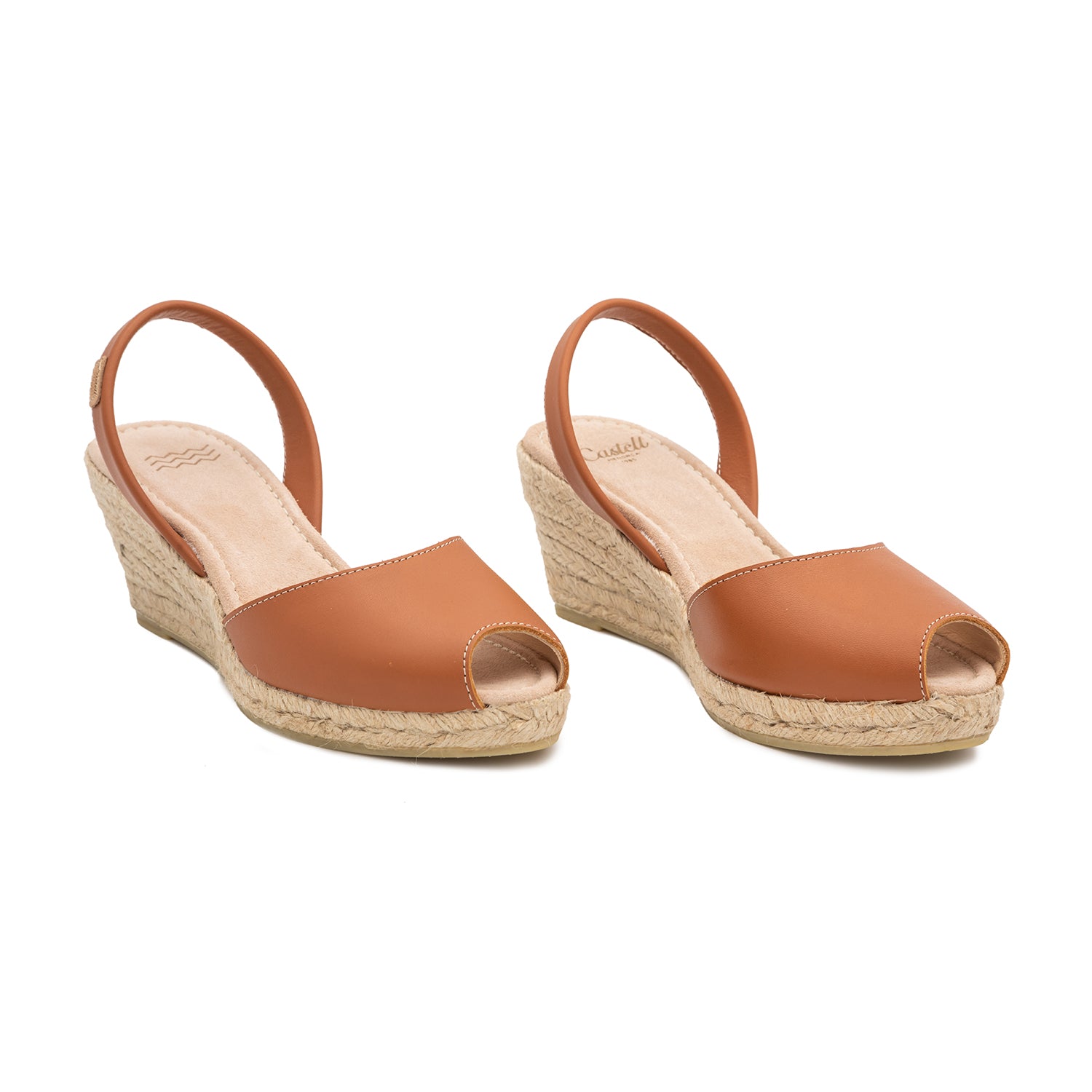 Plain Open Toe Leather Menorcan Espadrille for women - 2006 Frida Montada Ciervo 5C