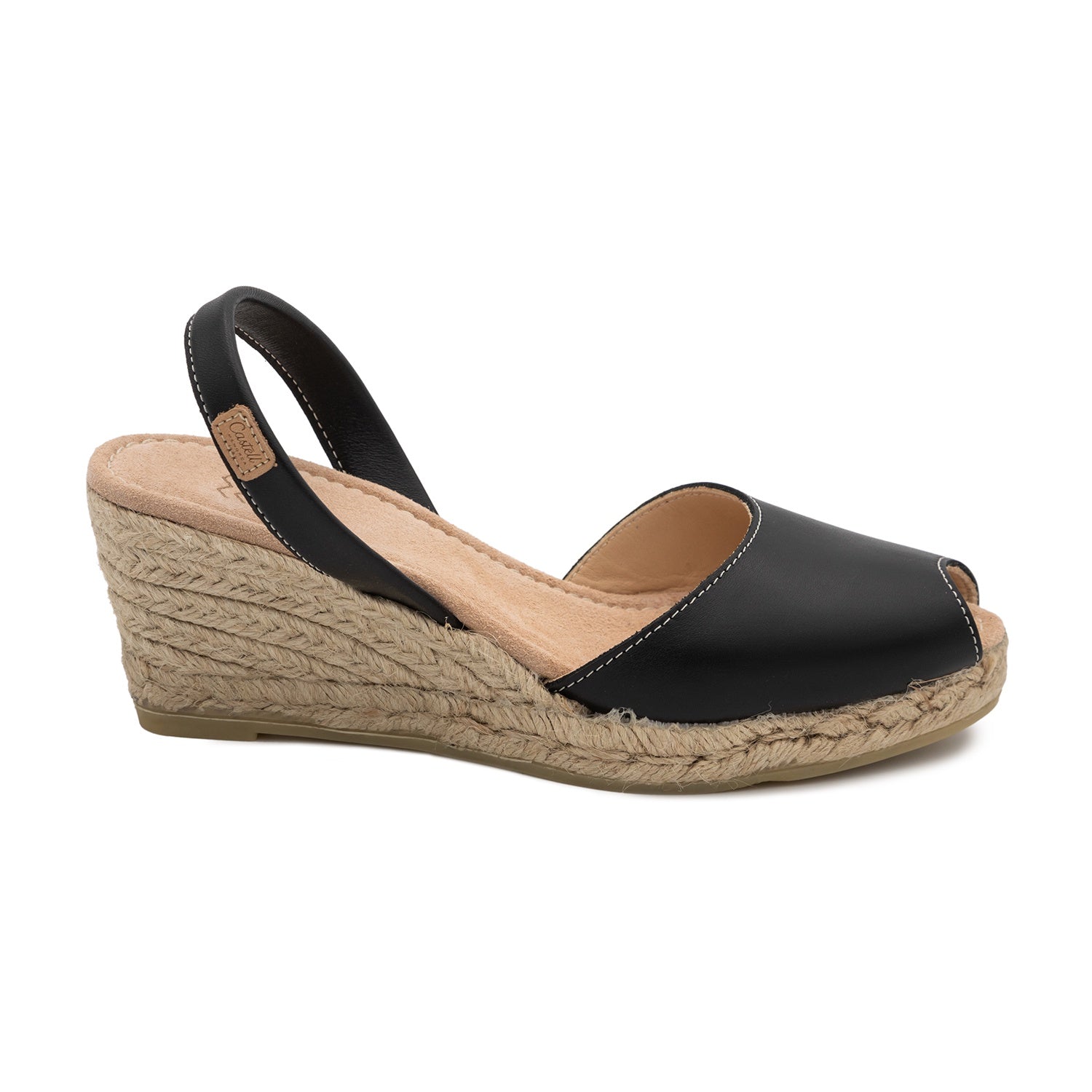 Plain Open Toe Leather Menorcan Espadrille for women - 2006 Frida Montada Ciervo 5C