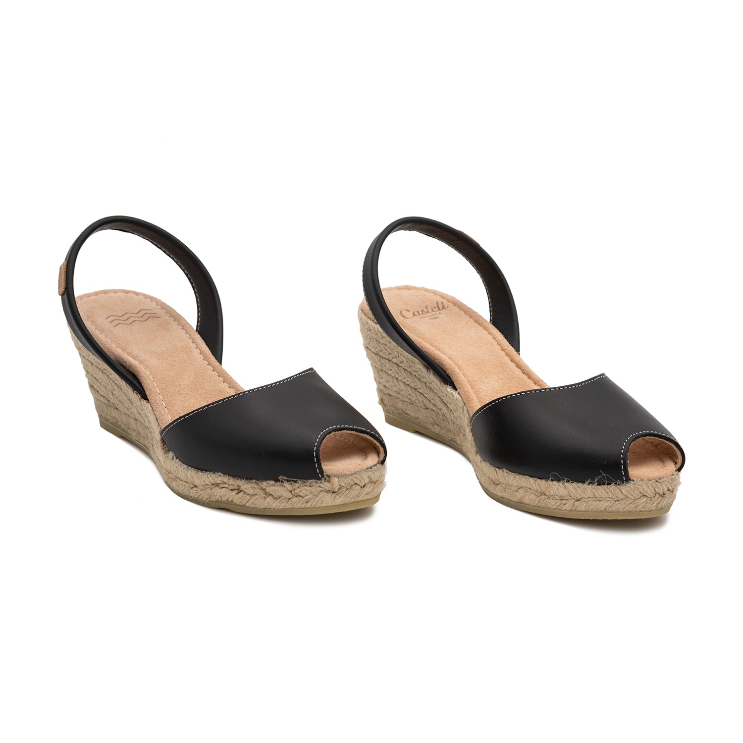 Plain Open Toe Leather Menorcan Espadrille for women - 2006 Frida Montada Ciervo 5C