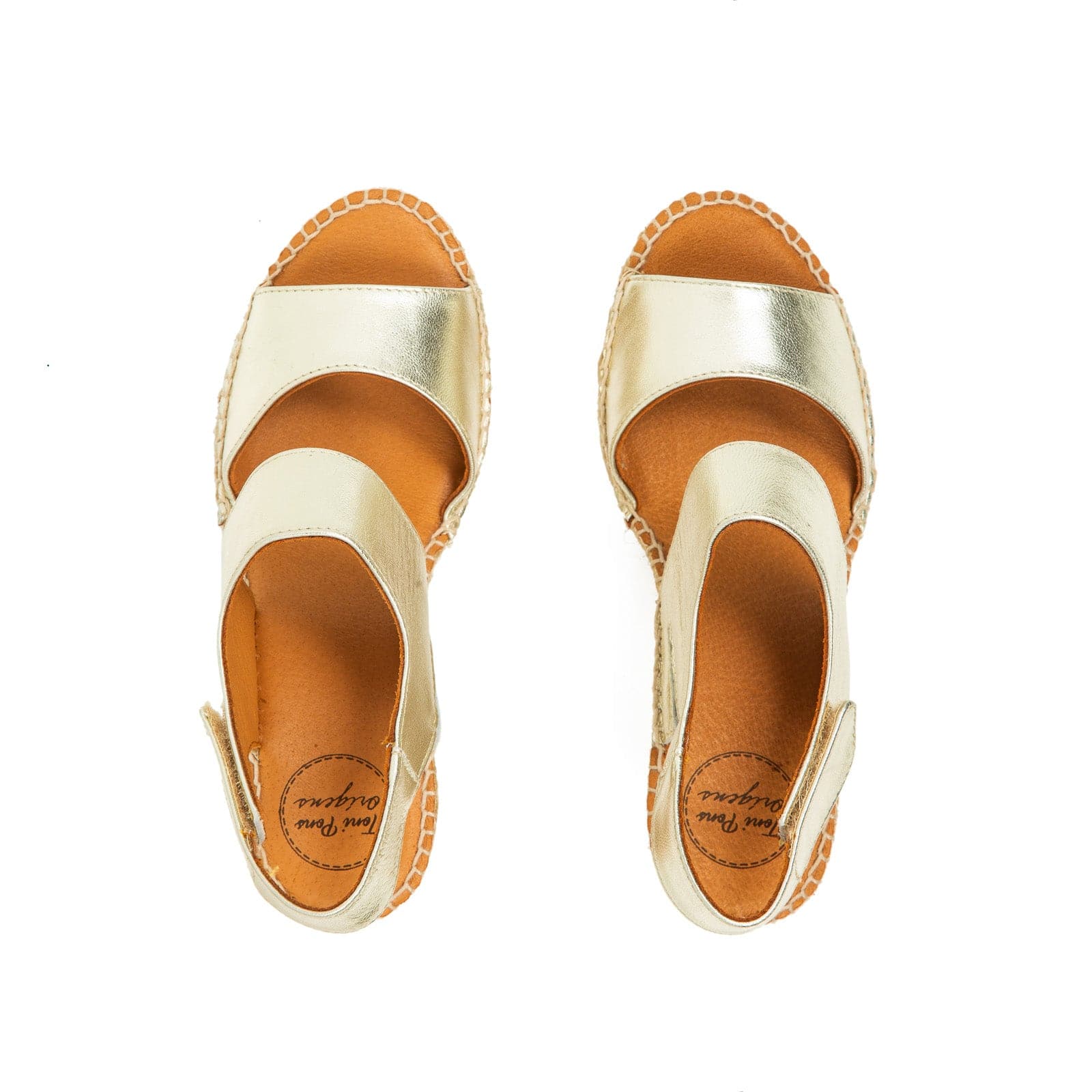 Plain Open Toe Leather Wedge Espadrille for Women - Sara-P