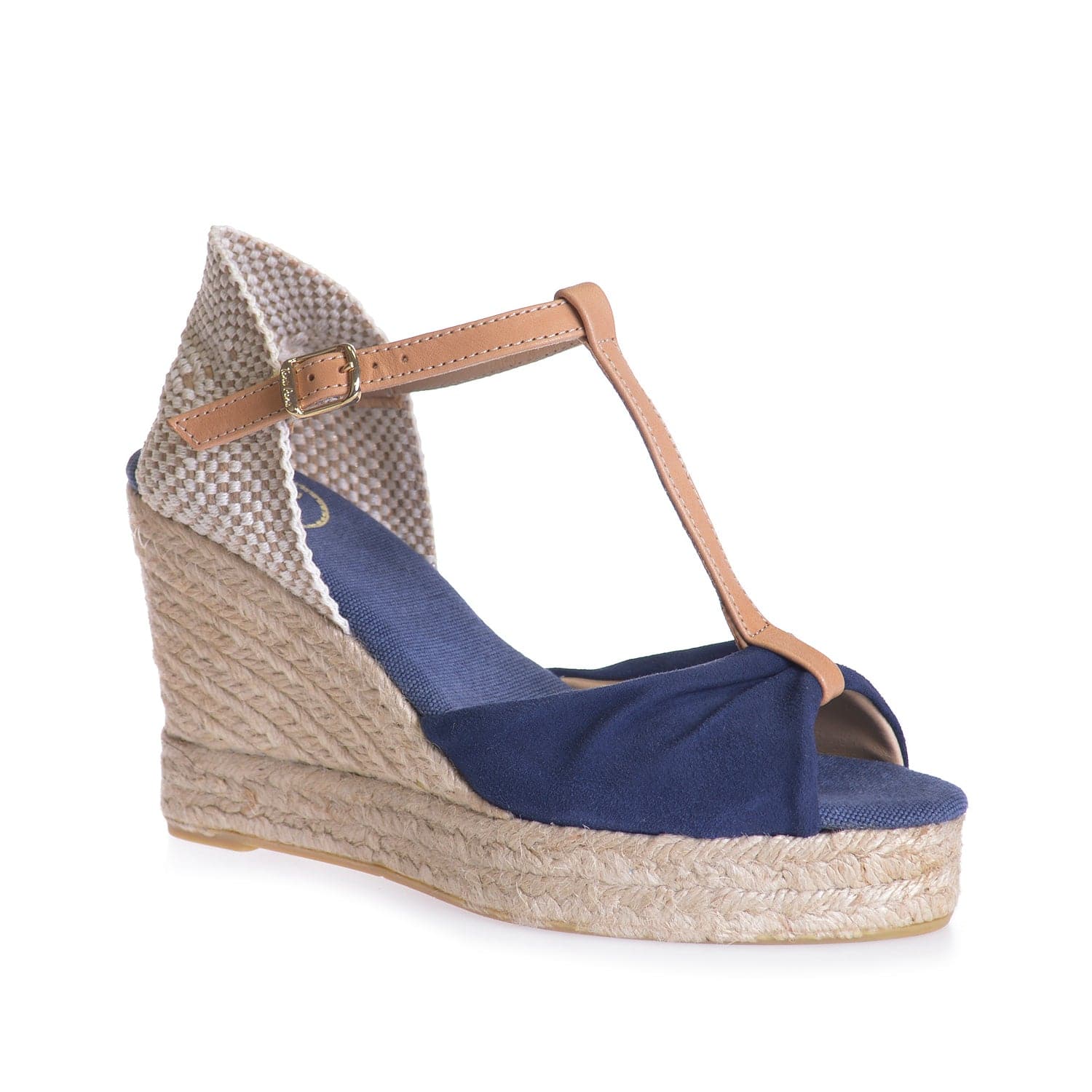 Plain Suede Leather Wedge Espadrille for Women - Cala-A