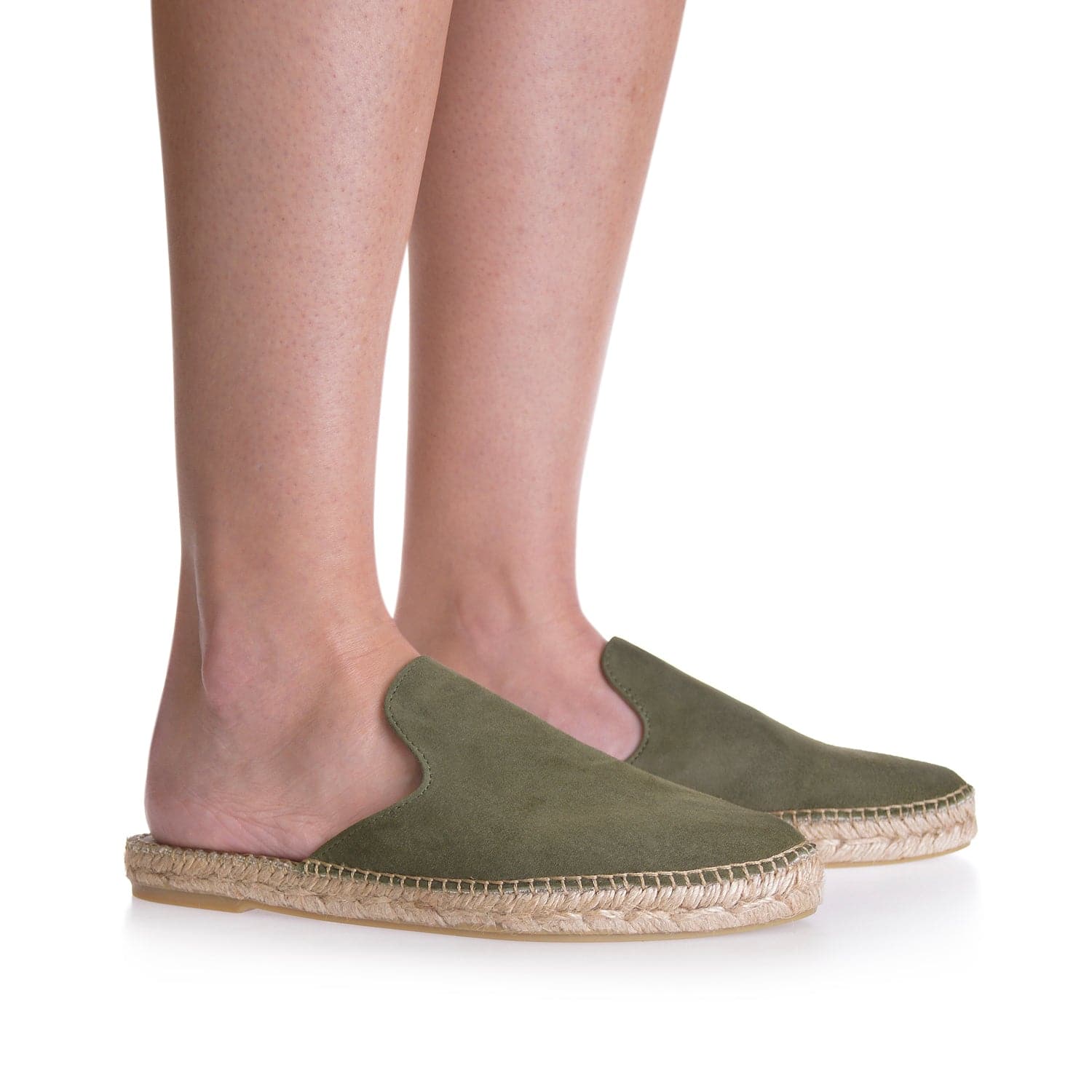 Plain Suede Leather Wedge Espadrille for Women - Ona-A