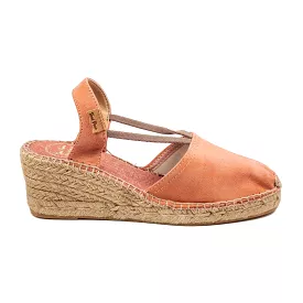 Plain Suede Leather Wedge Espadrille for Women - Tana-A