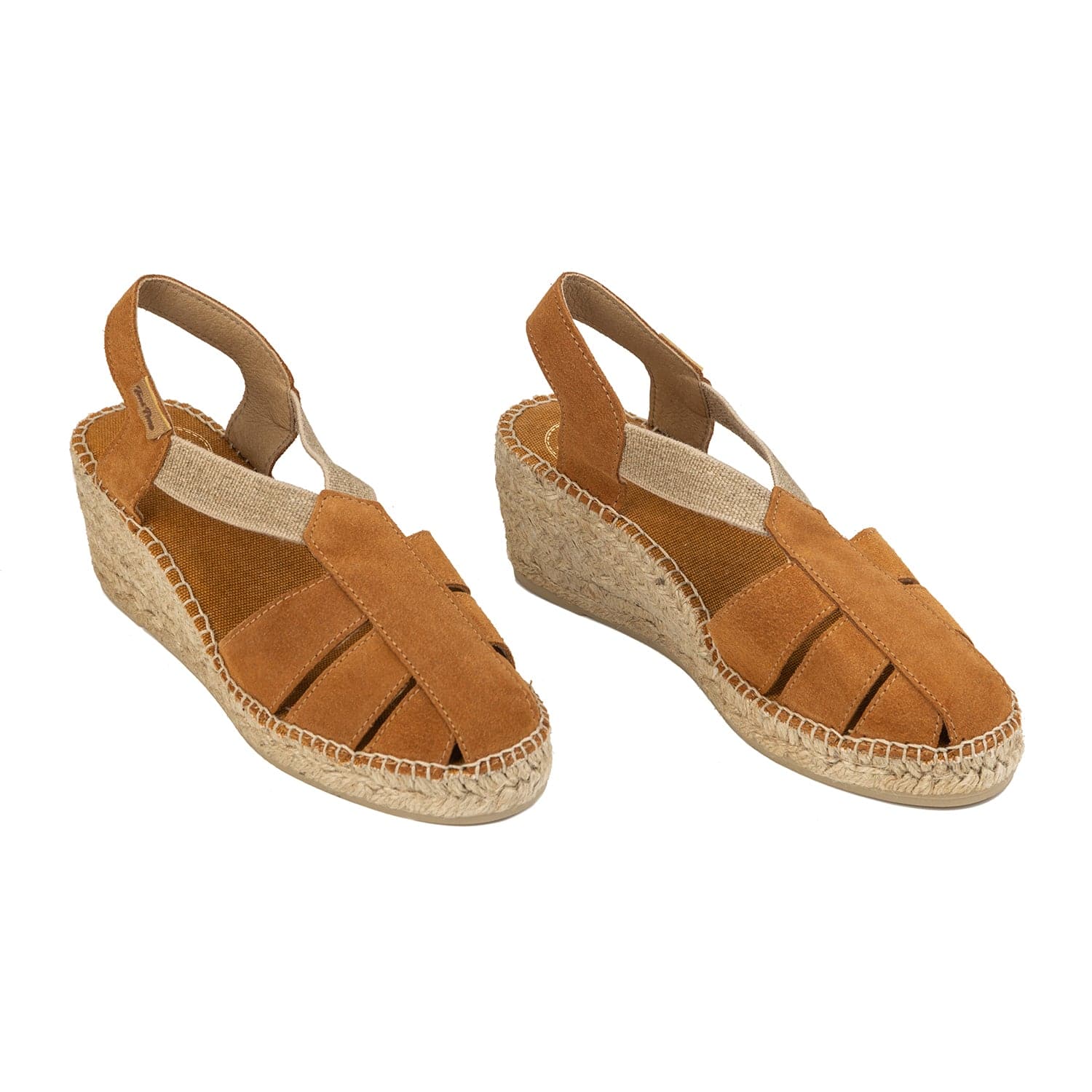 Plain Suede Leather Wedge Espadrille for Women - Trapa