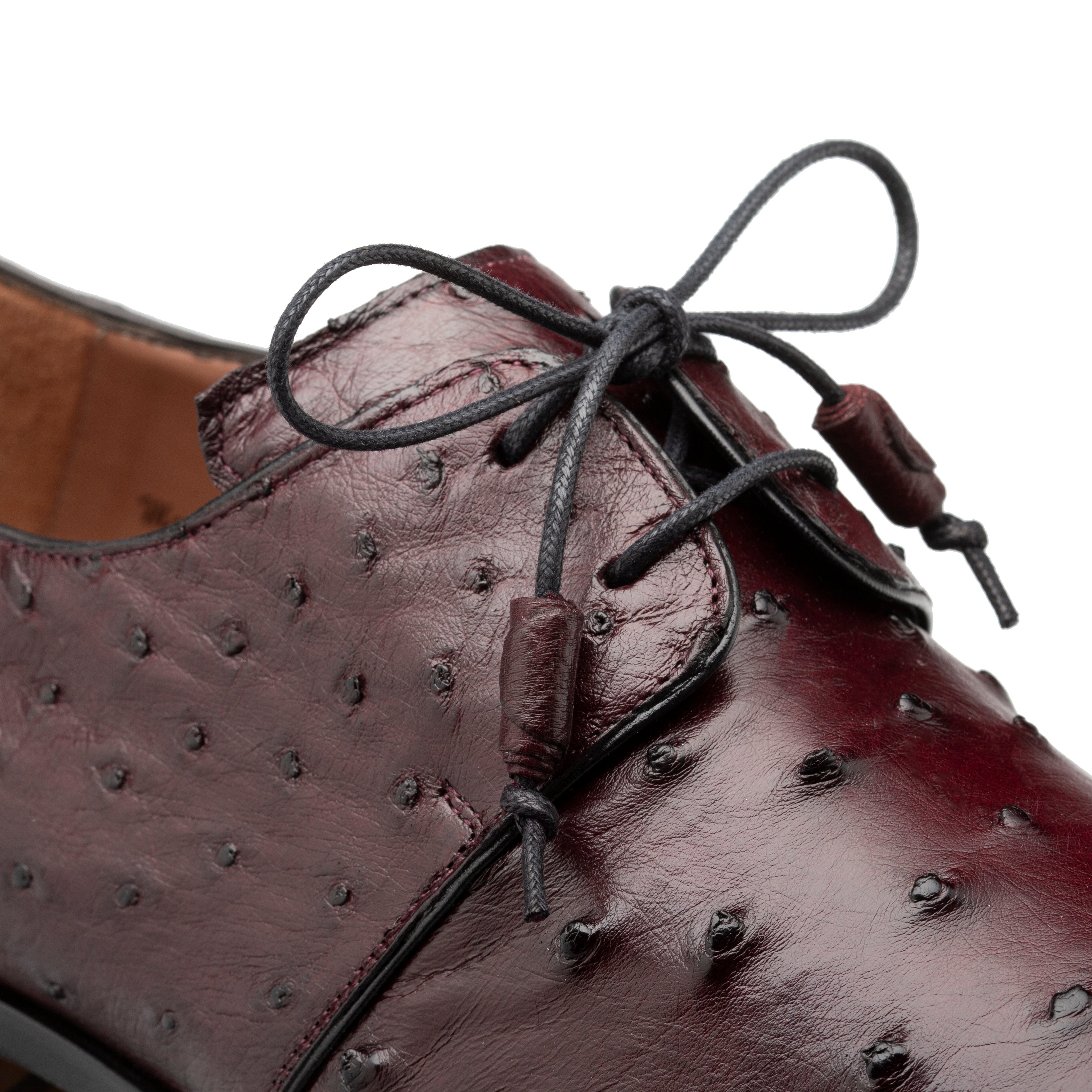 Plain Toe Ostrich Lace Up