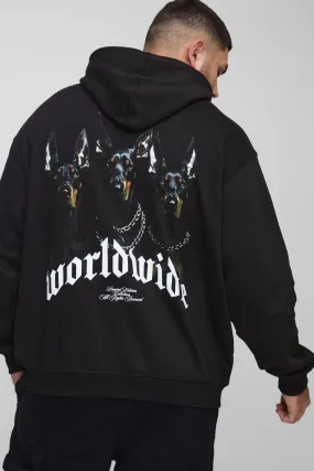 Plus Oversized Worldwide Graphic Hoodie