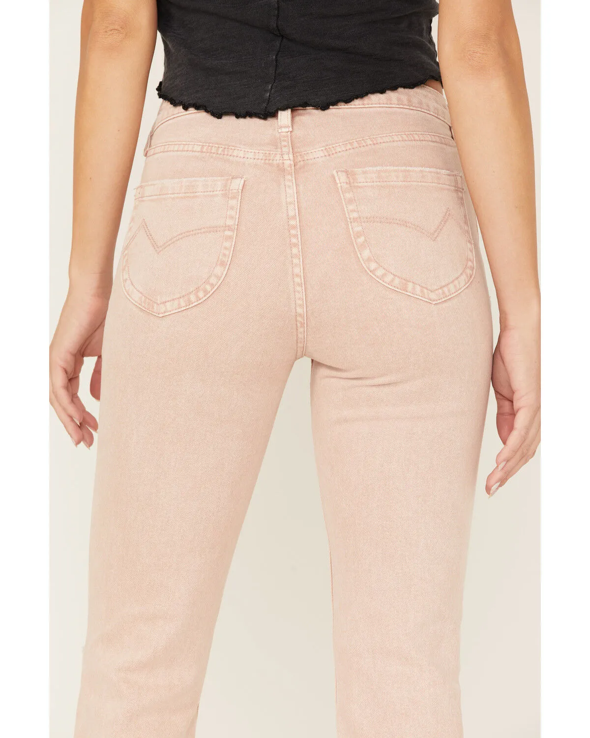 Product Name:  Cleo + Wolf Women's Distressed High Rise Straight Jeans