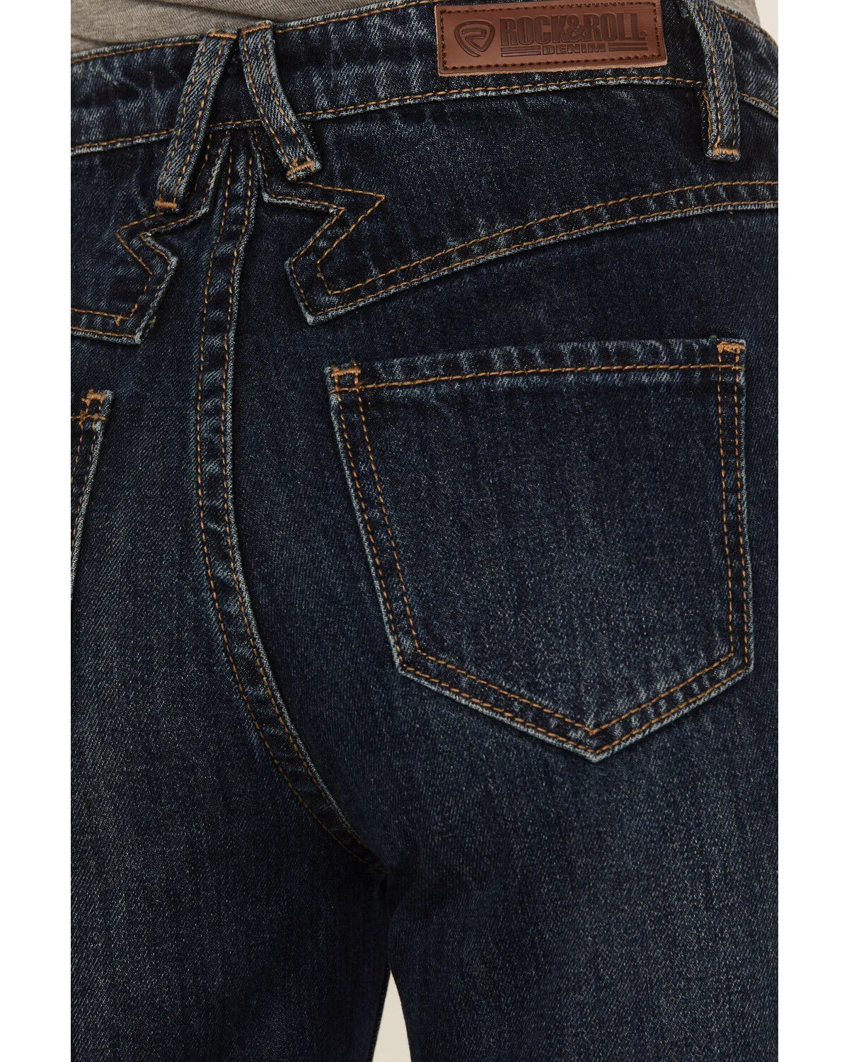 Product Name:  Rock & Roll Denim Women's Desperado Dark Wash High Rise Star Yoke Bootcut Jeans