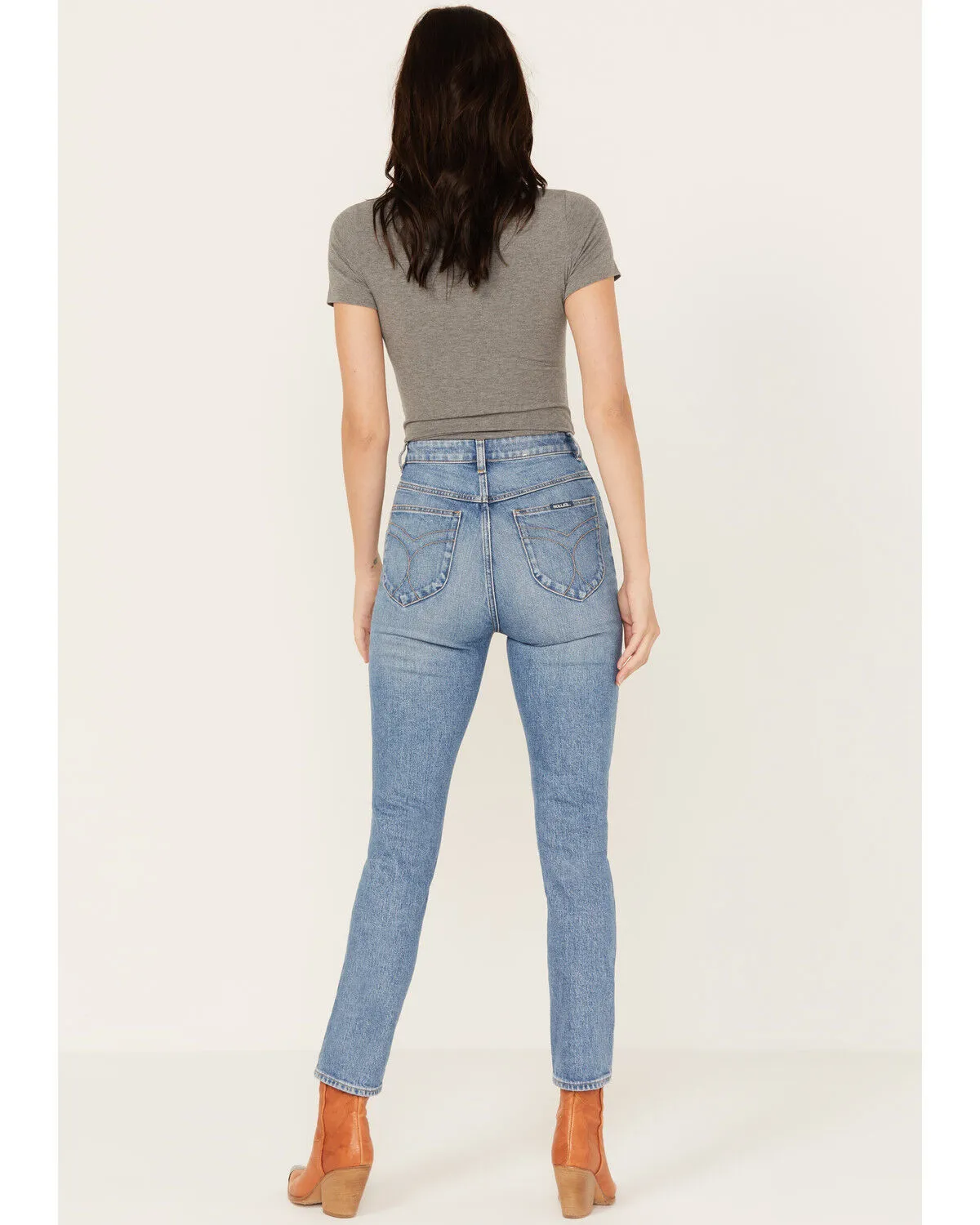 Product Name:  Rolla's Women's Medium Wash High Rise Cyprus Dusters Straight Jeans