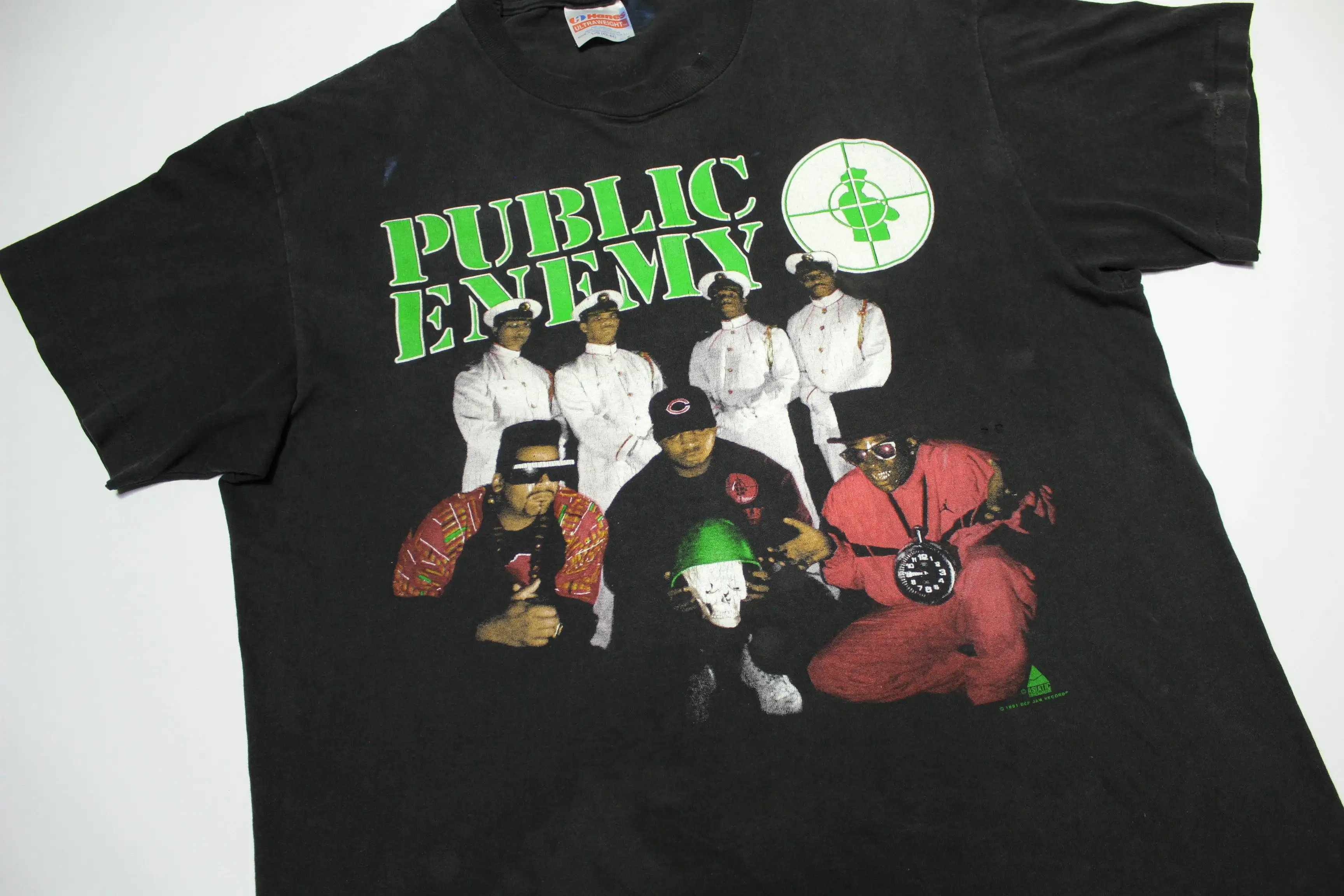 Public Enemy 1991 Apocalypse Def Jam Asiatic Vintage 90's Enemy Strikes Black T-Shirt