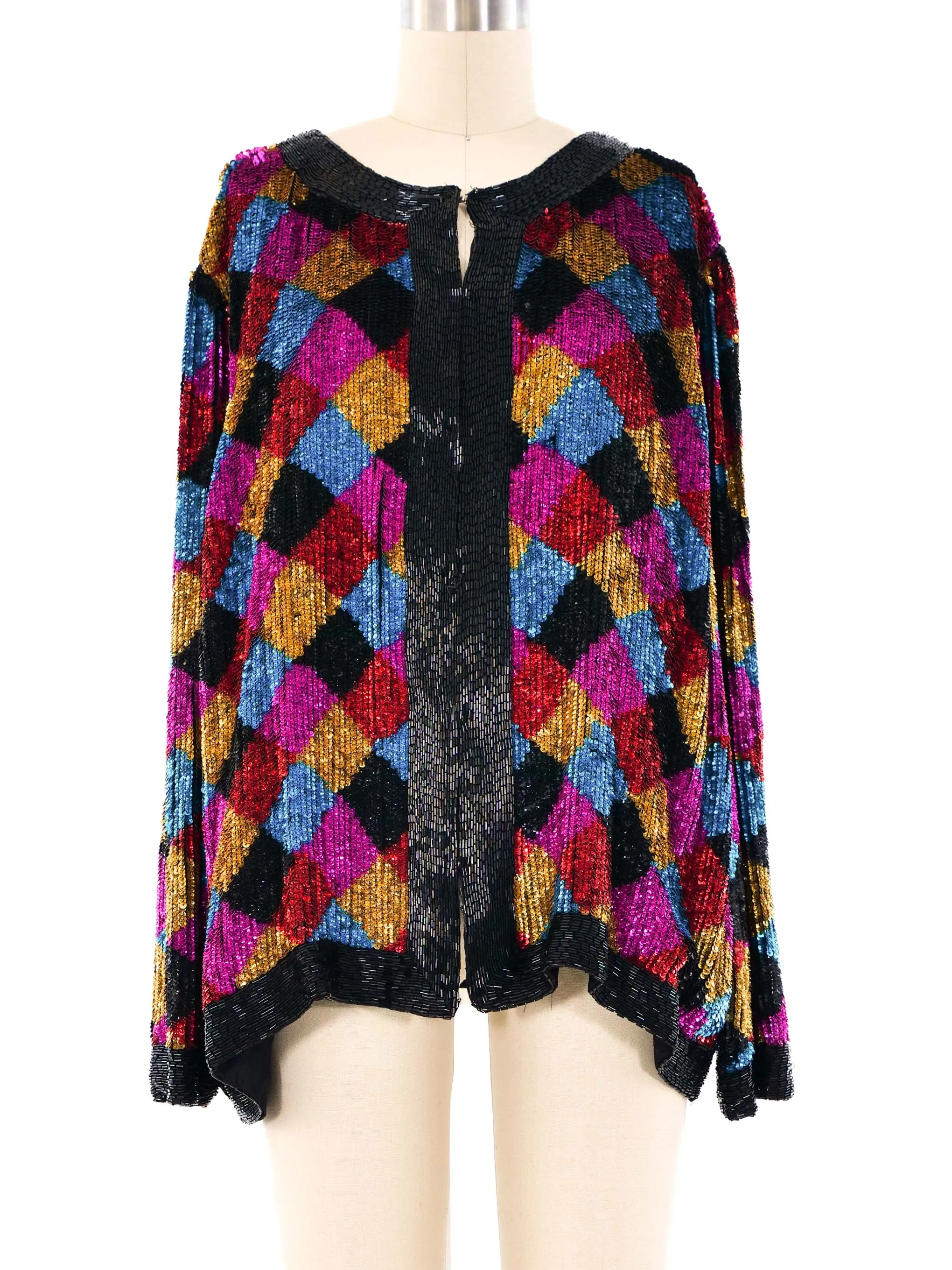 Rainbow Checkered Sequin Jacket