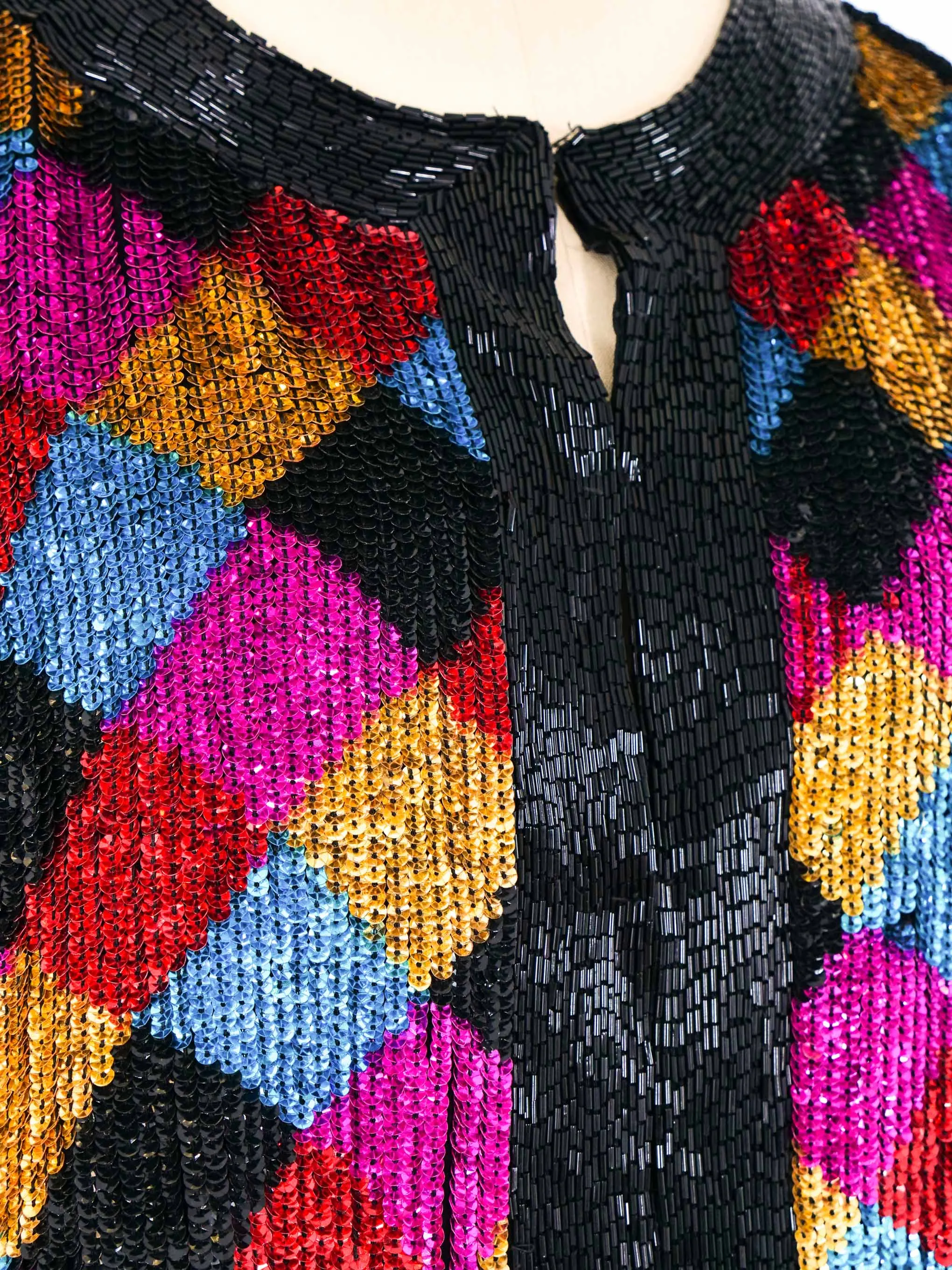 Rainbow Checkered Sequin Jacket